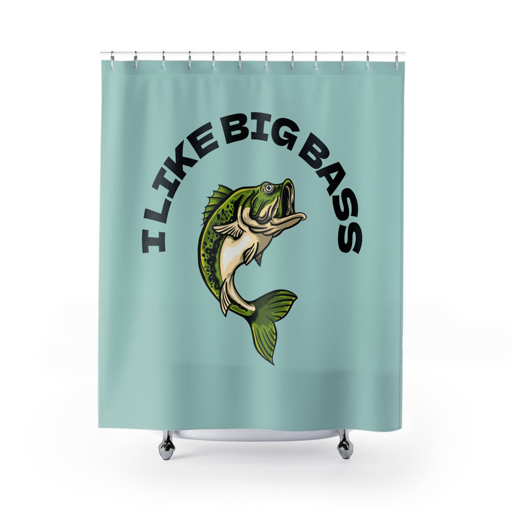 Fishing Enthusiast Shower Curtain - I Like Big Bass, Bathroom Decor, Angler Gift, Fishing Theme, Unique Home Accents