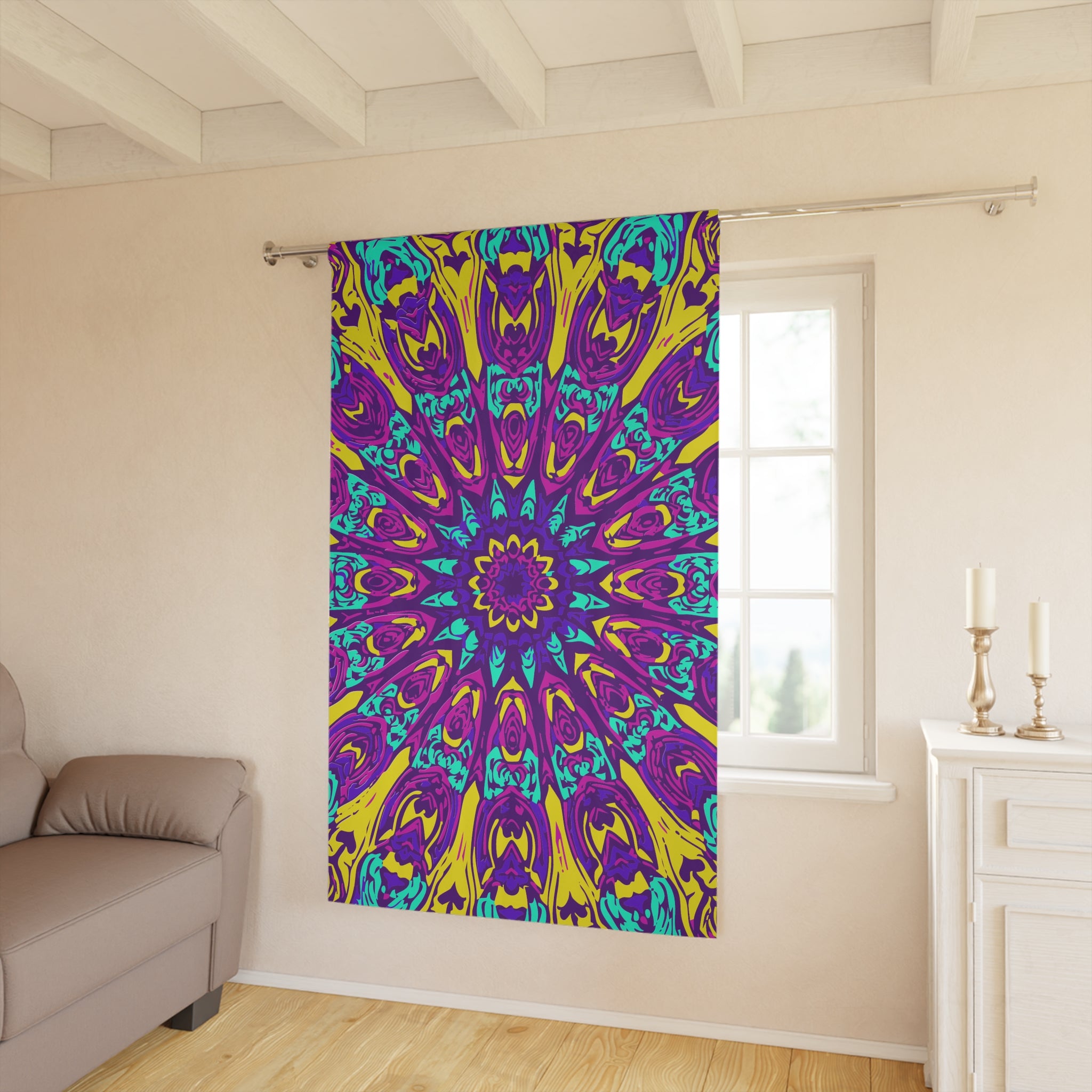 Pinkish Lifes Awakening Pattern Blackout Window Curtain