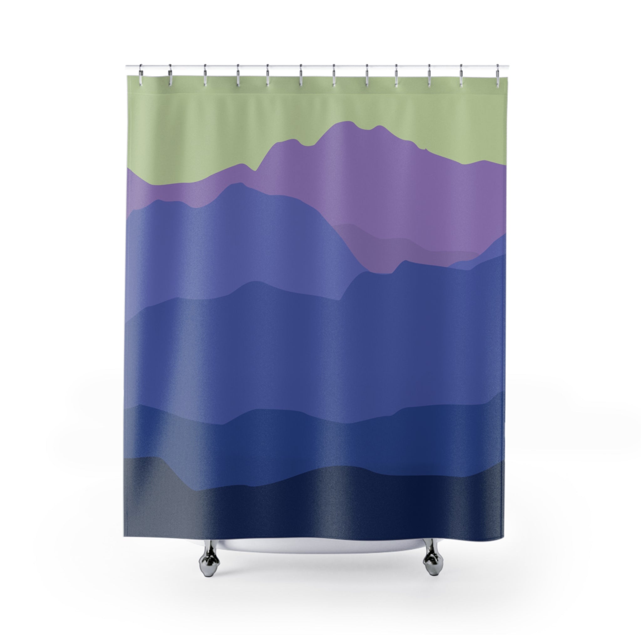 Mountain Landscape Shower Curtain, Nature-Inspired Bathroom Decor, Boho Style, Spa Vibe, Gift for Nature Lovers, Home Refresh