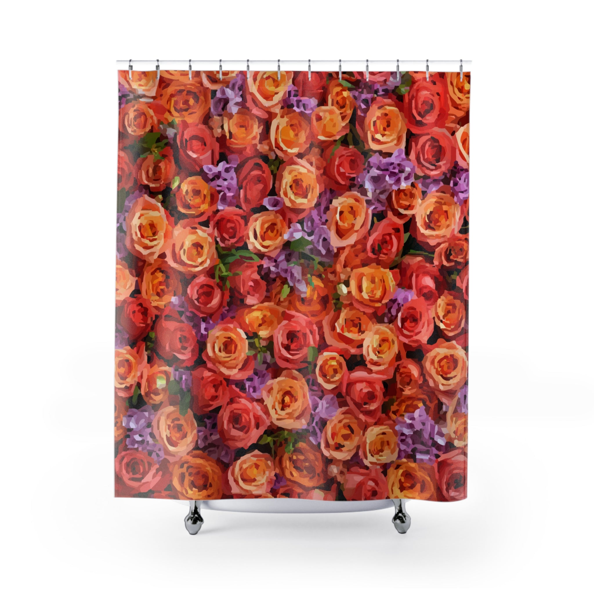 Pretty Roses Squished Together Shower Curtain
