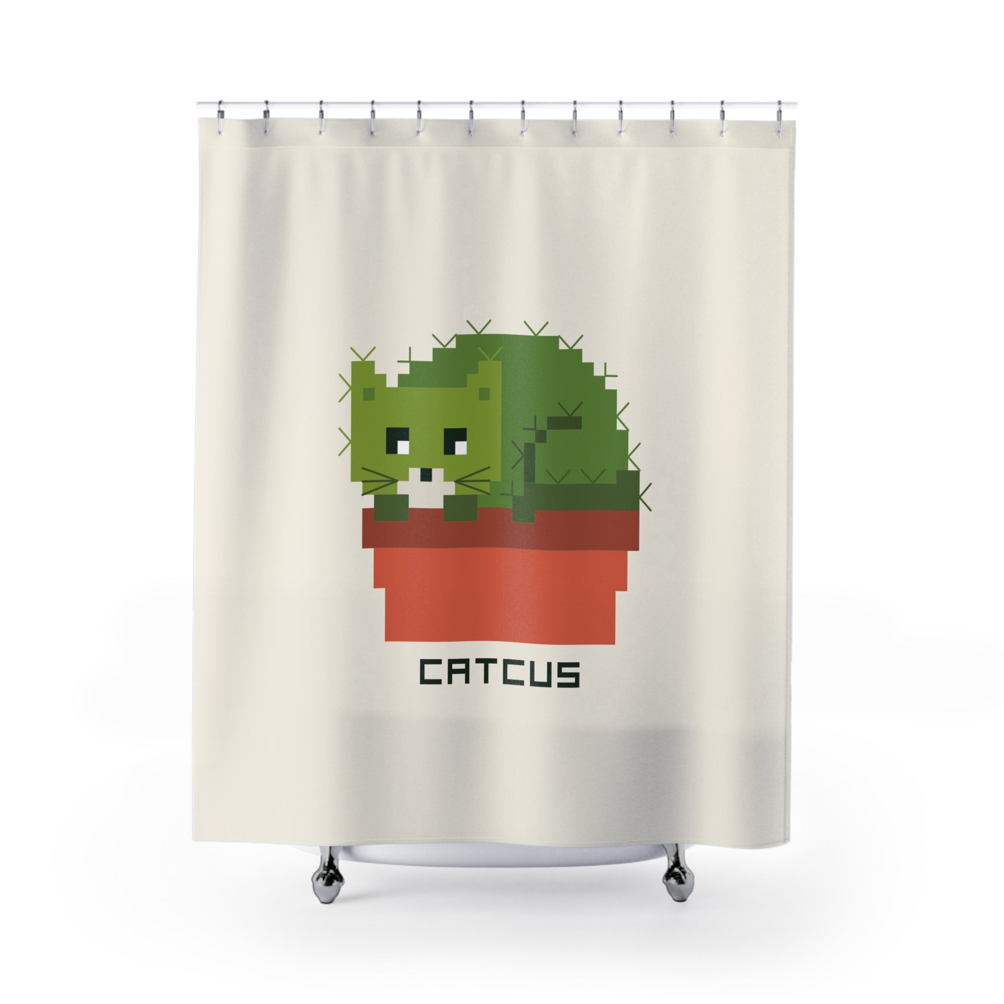 Cactus Cat Punny Catcus Shower Curtain