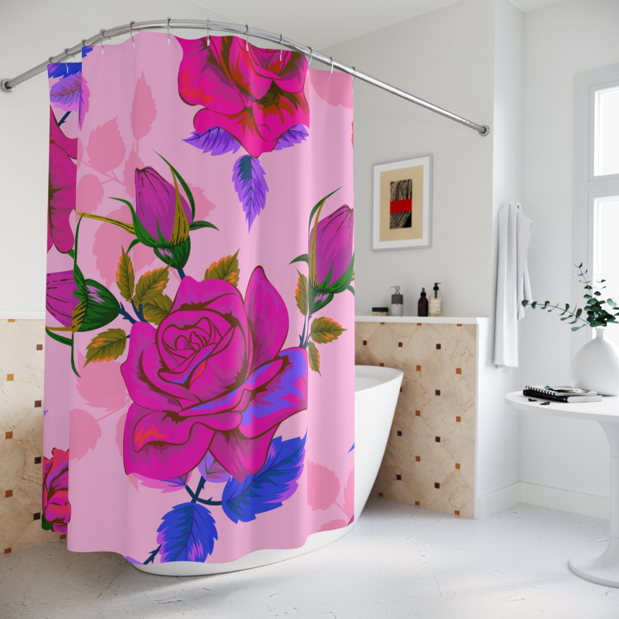 Rosey Sister Neon Shower Curtain