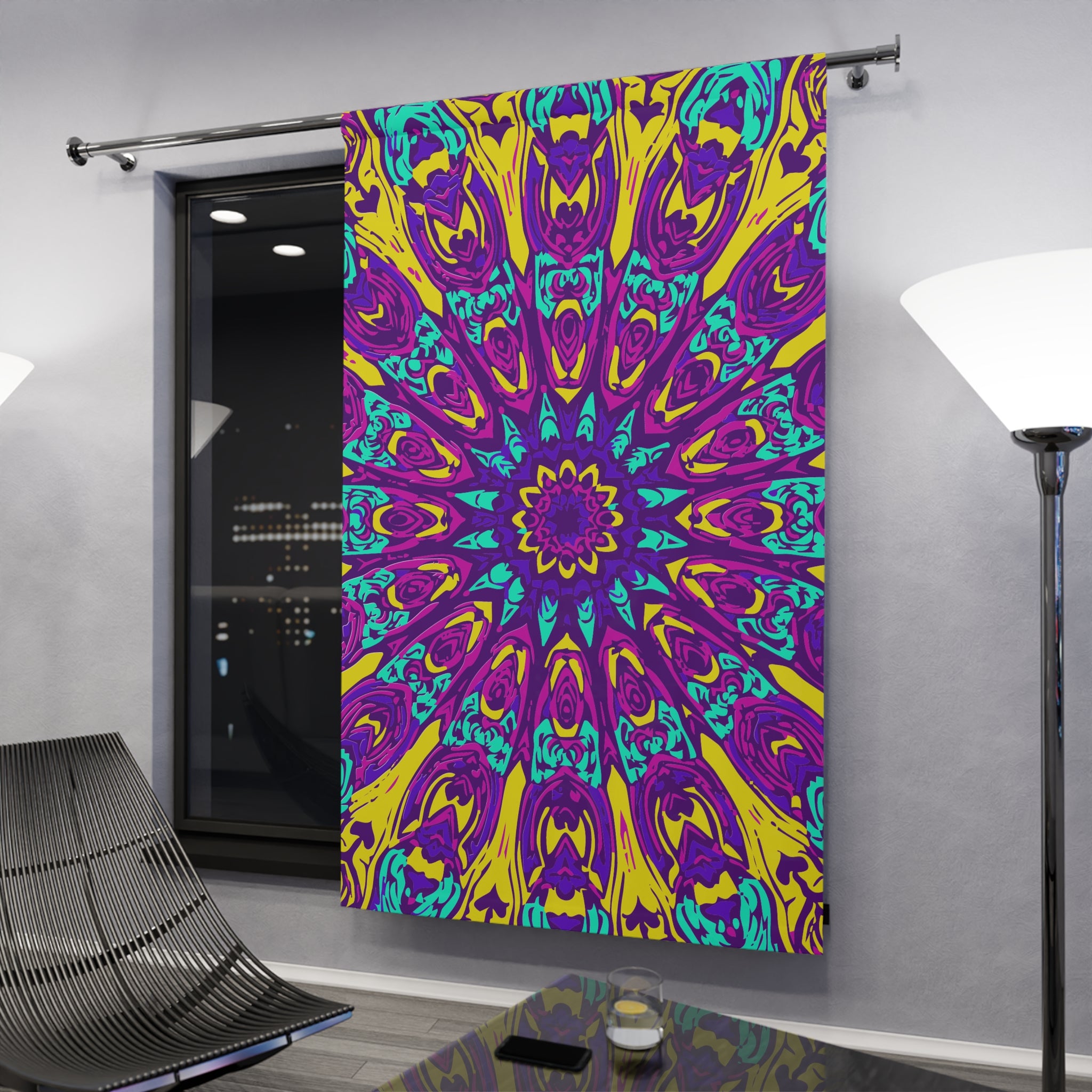 Pinkish Lifes Awakening Pattern Blackout Window Curtain