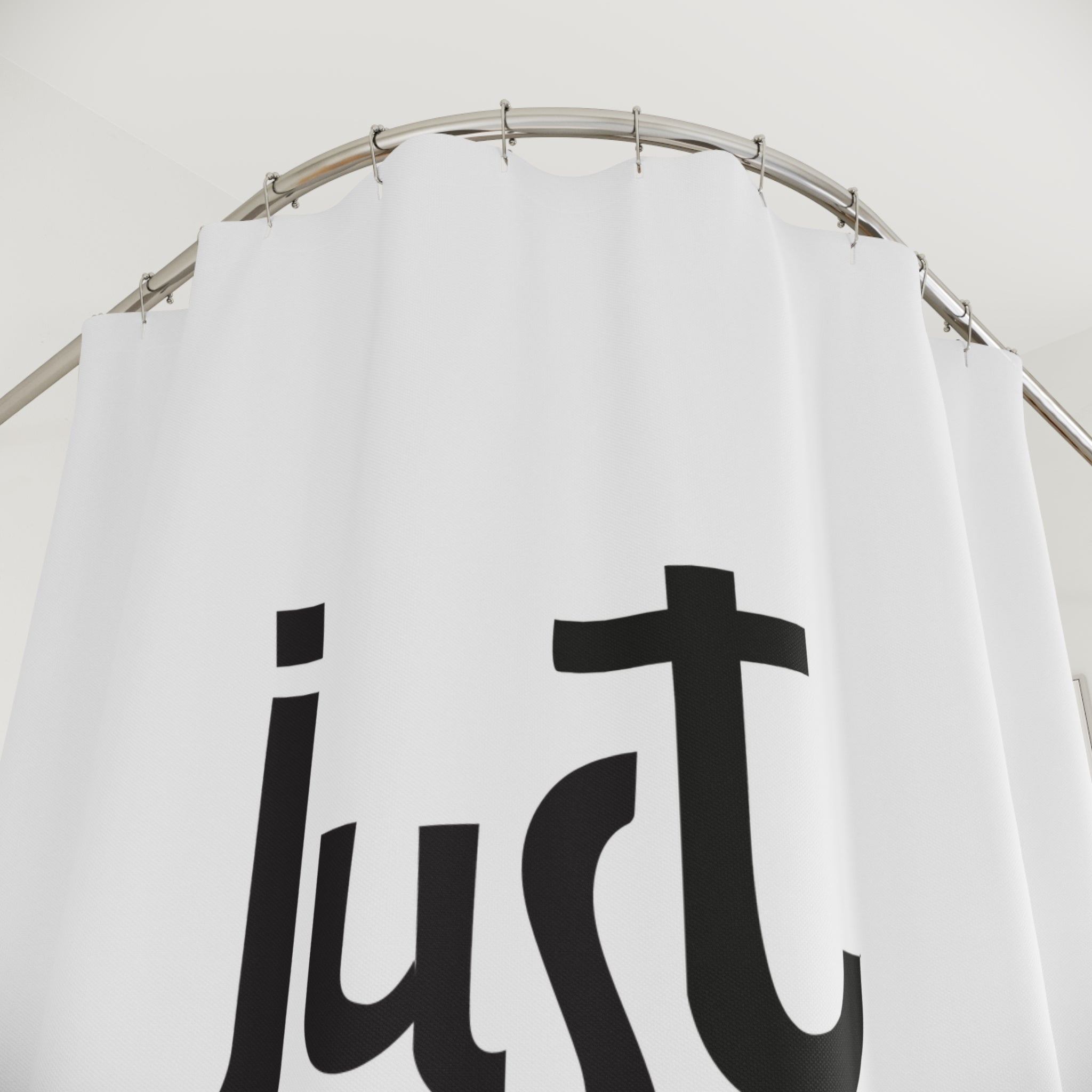 Just Married Shower Curtain | Wedding Decor, Bridal Gift, Bathroom Accessory, Newlywed Surprise, Home Decoration