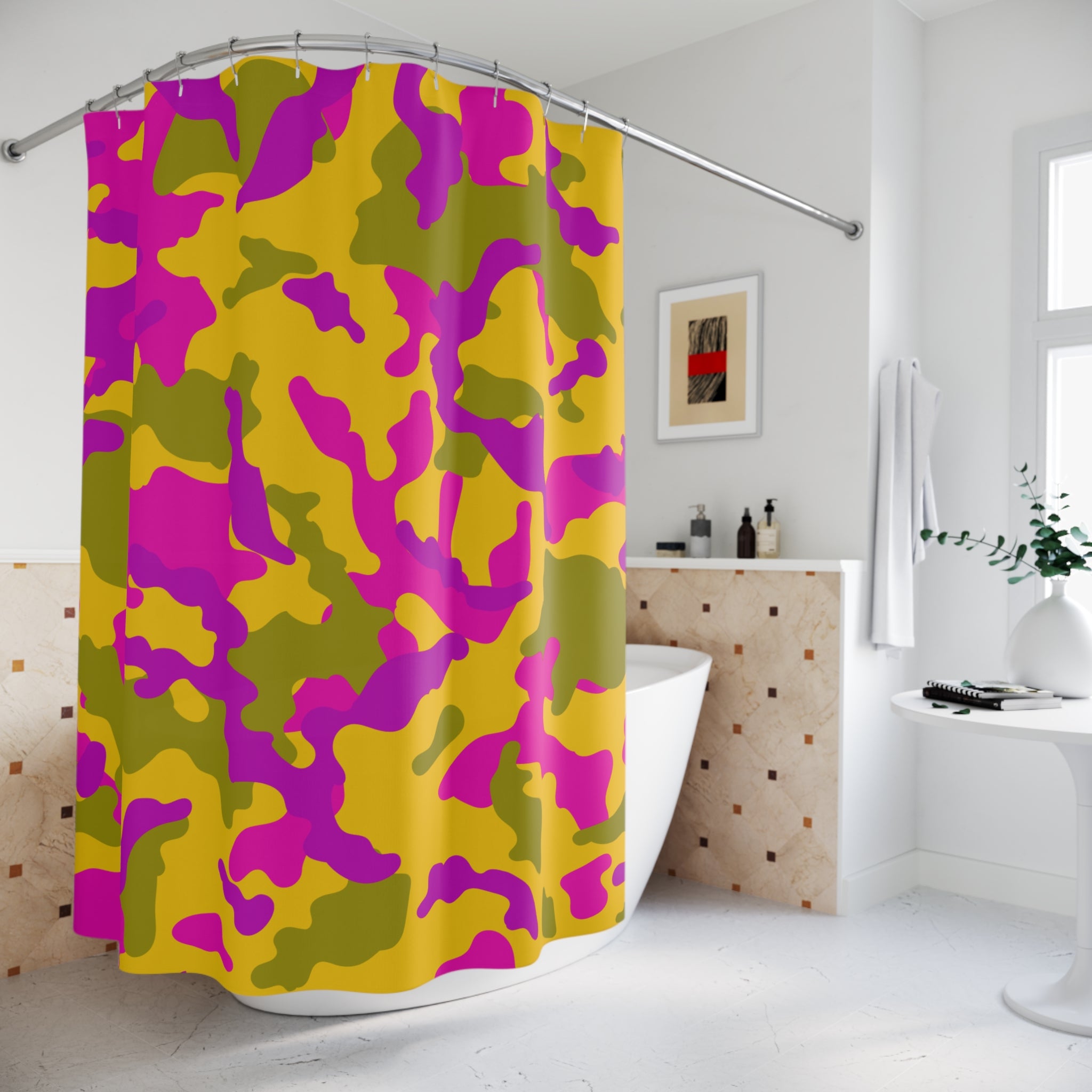 Pink Camo Shower Curtain