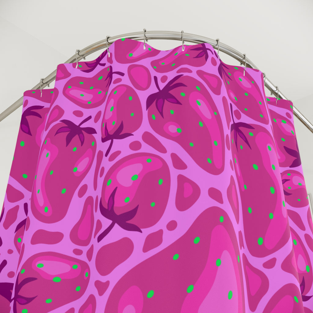 Strawberry Dreams Pink Shower Curtain