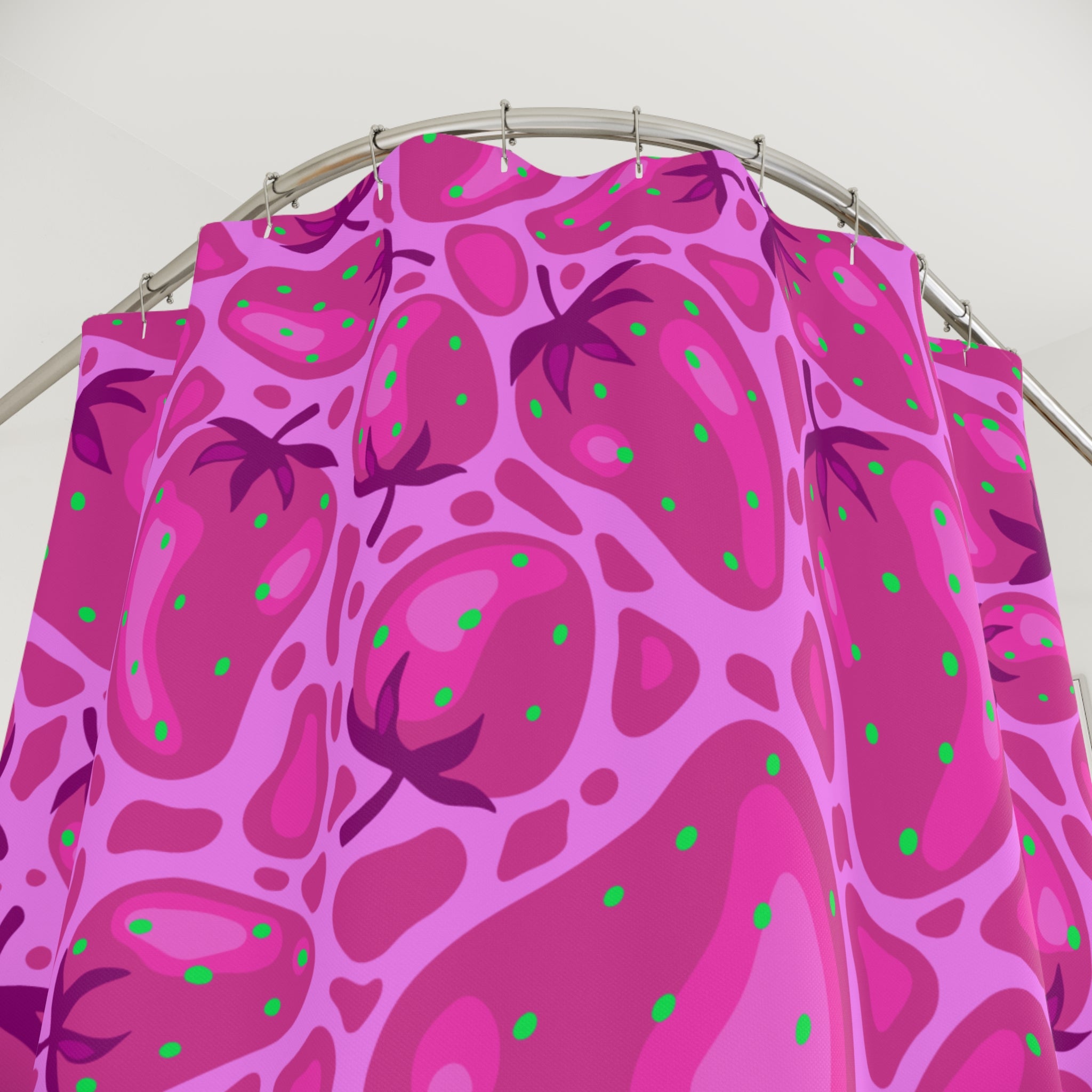 Strawberry Dreams Pink Shower Curtain