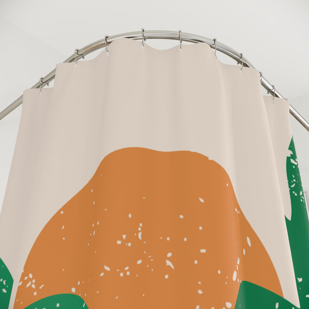 Tree Breeze Shower Curtain with Sunset Design, Boho Bathroom Decor, Eco-Friendly Home Accessory, Gift for Nature Lovers