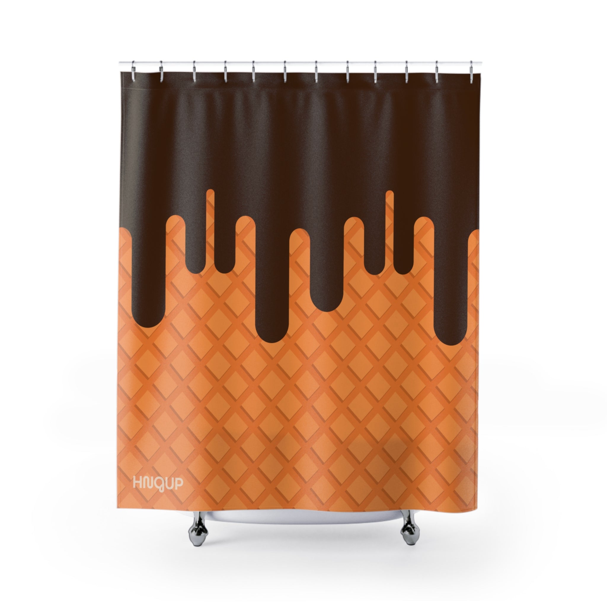 Chocolate Drizzle Ice Cream Shower Curtain, Fun Bathroom Decor, Modern Art, Gifts for Bakers, Kitchen Theme, Unique Home Accessory