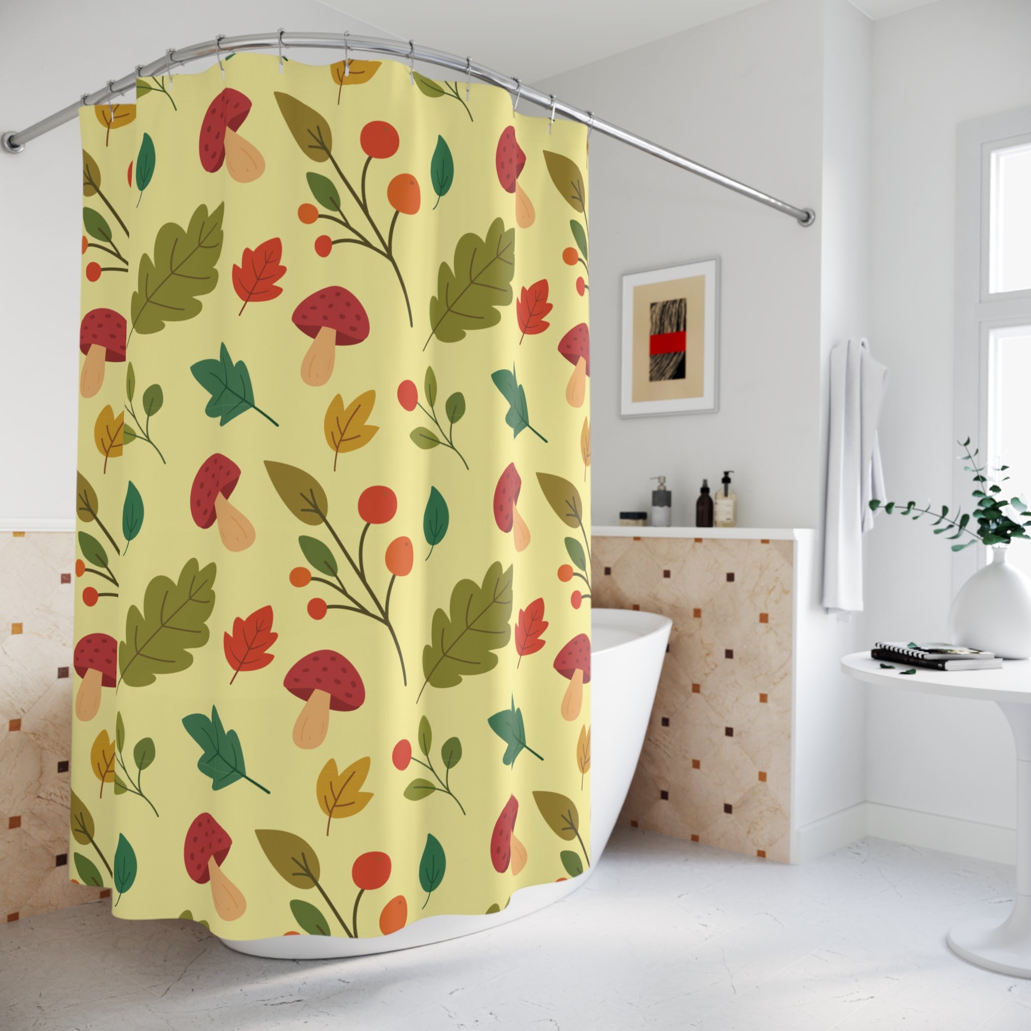 Autumn Leaves Shower Curtain, Fall Decor, Bathroom Accessory, Nature-Inspired Home, Seasonal Design, Gift for Gardeners, Cozy Vibes