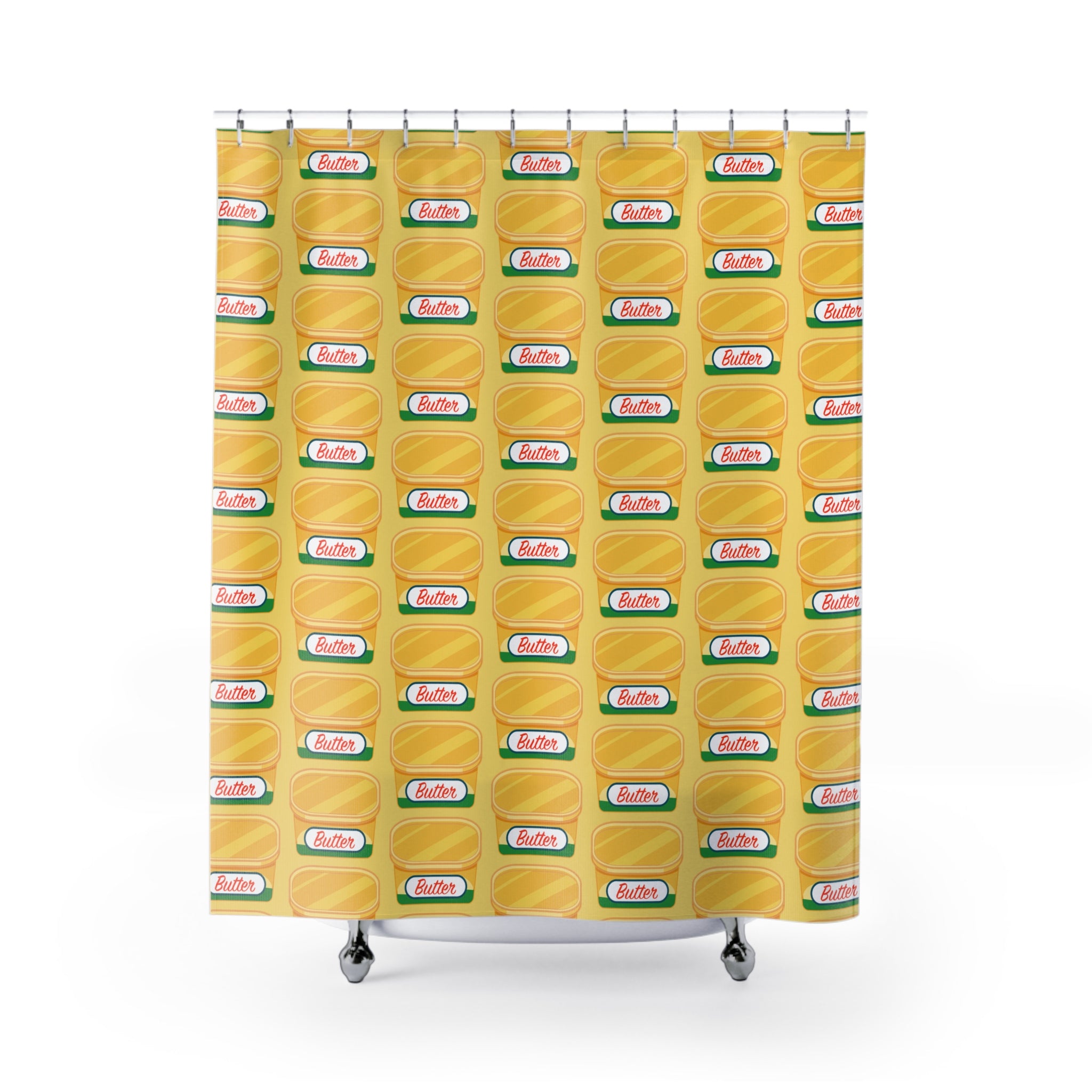 Butter Themed Shower Curtain, Fun Bathroom Decor, Kitchen Lover Gift, Quirky Colorful Curtains, Home Makeover Accessory