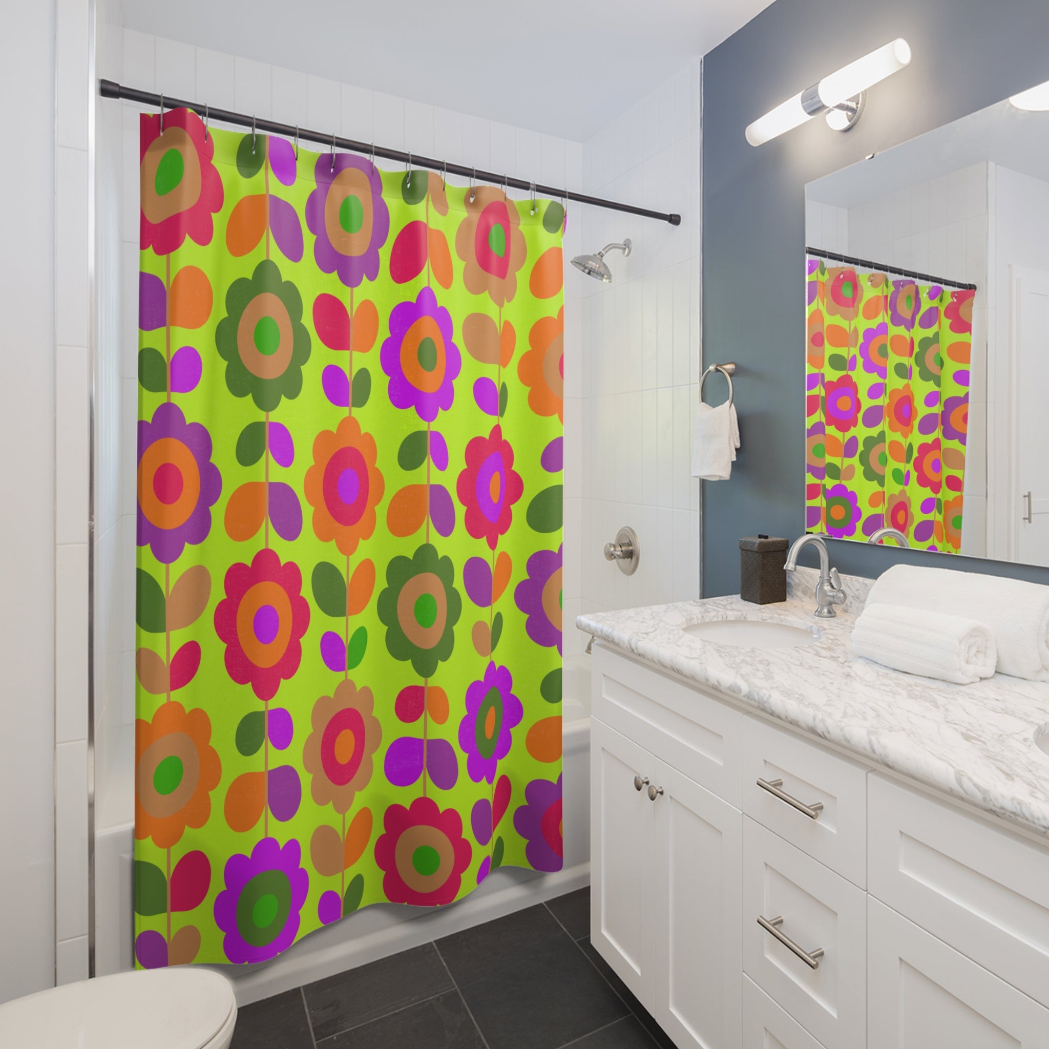 Crazy in Love Yellow Floral Shower Curtains