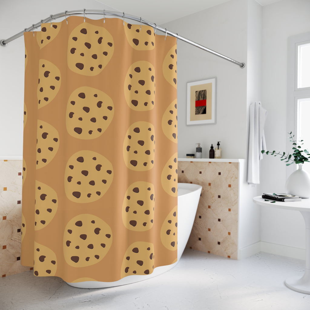 Cookie Pattern Shower Curtain - Fun Bathroom Decor, Kitchen Gift, Holiday Gift, Party Decoration, Unique Home Accessory