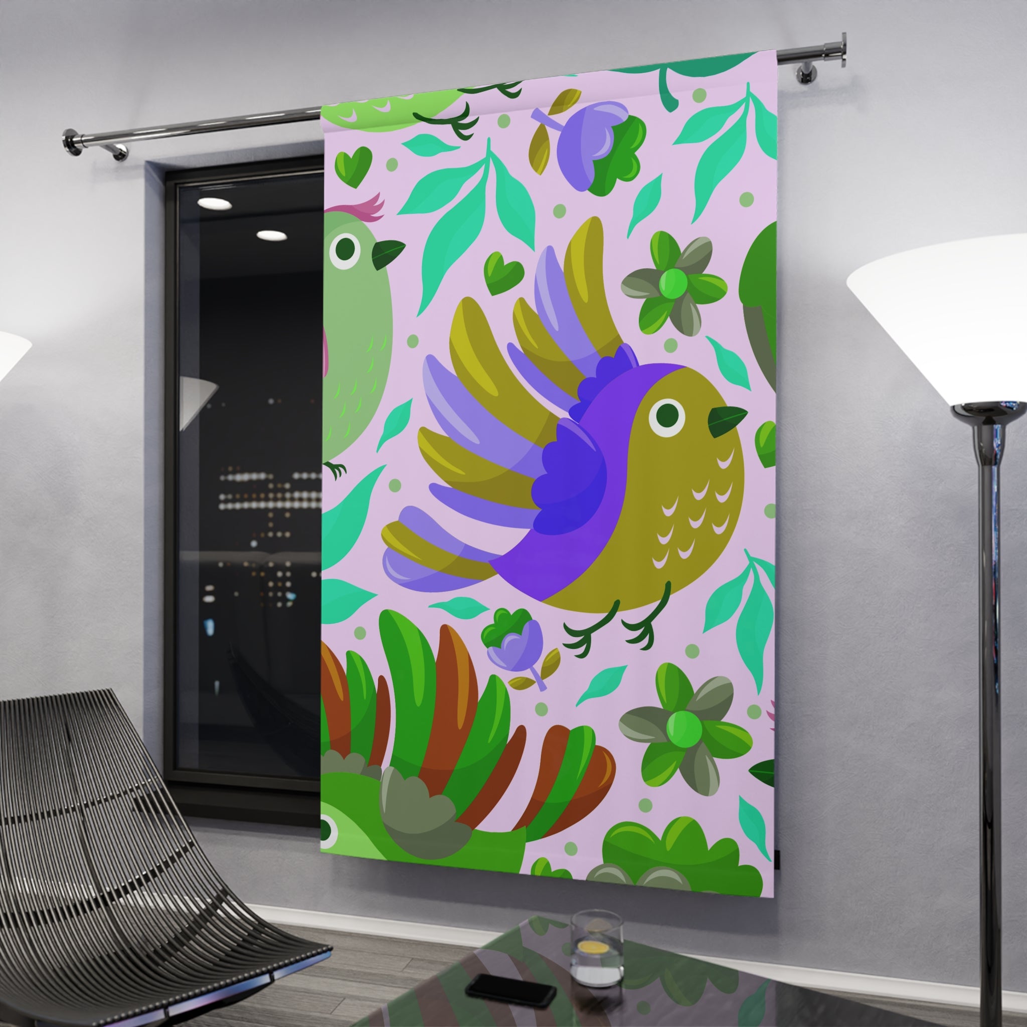 Lookie Three Little Birdies Blackout Window Curtain