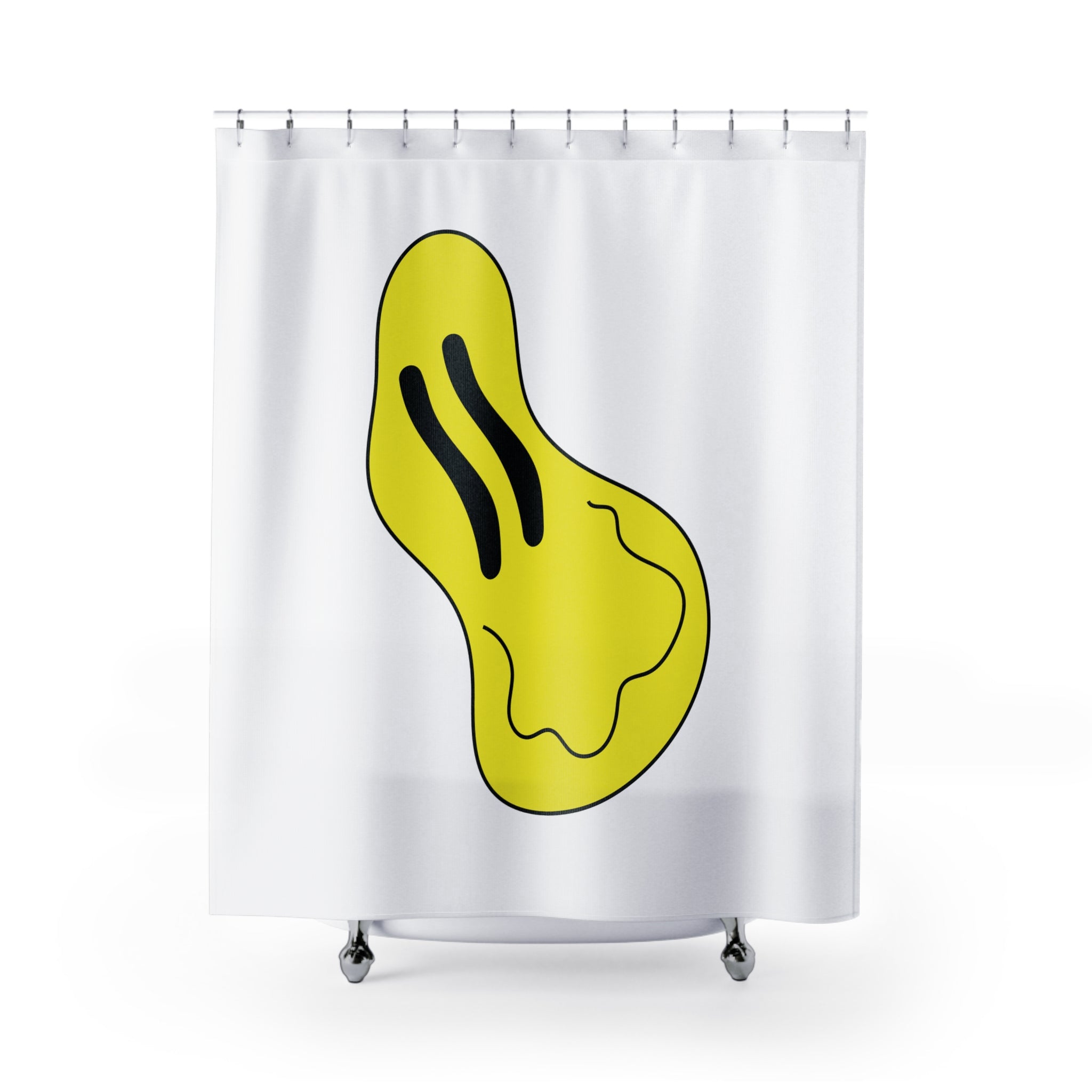 Playful Yellow Blob Shower Curtain, Fun Bathroom Decor, Quirky Gift, Cute Home Accessories, Kids' Bathroom Ideas
