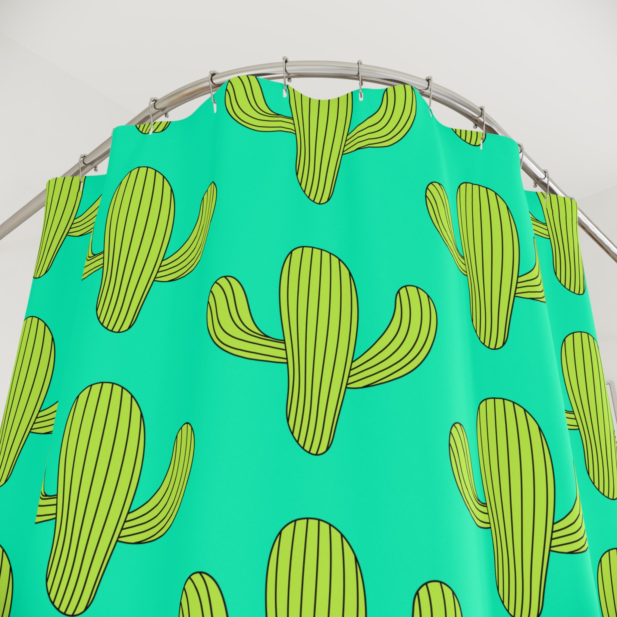 Vibrant Cactus Shower Curtain with Bold Colors, Bohemian Bathroom Decor, Unique Gift for Home, Summer Vibe, Fun Bathroom Accessories