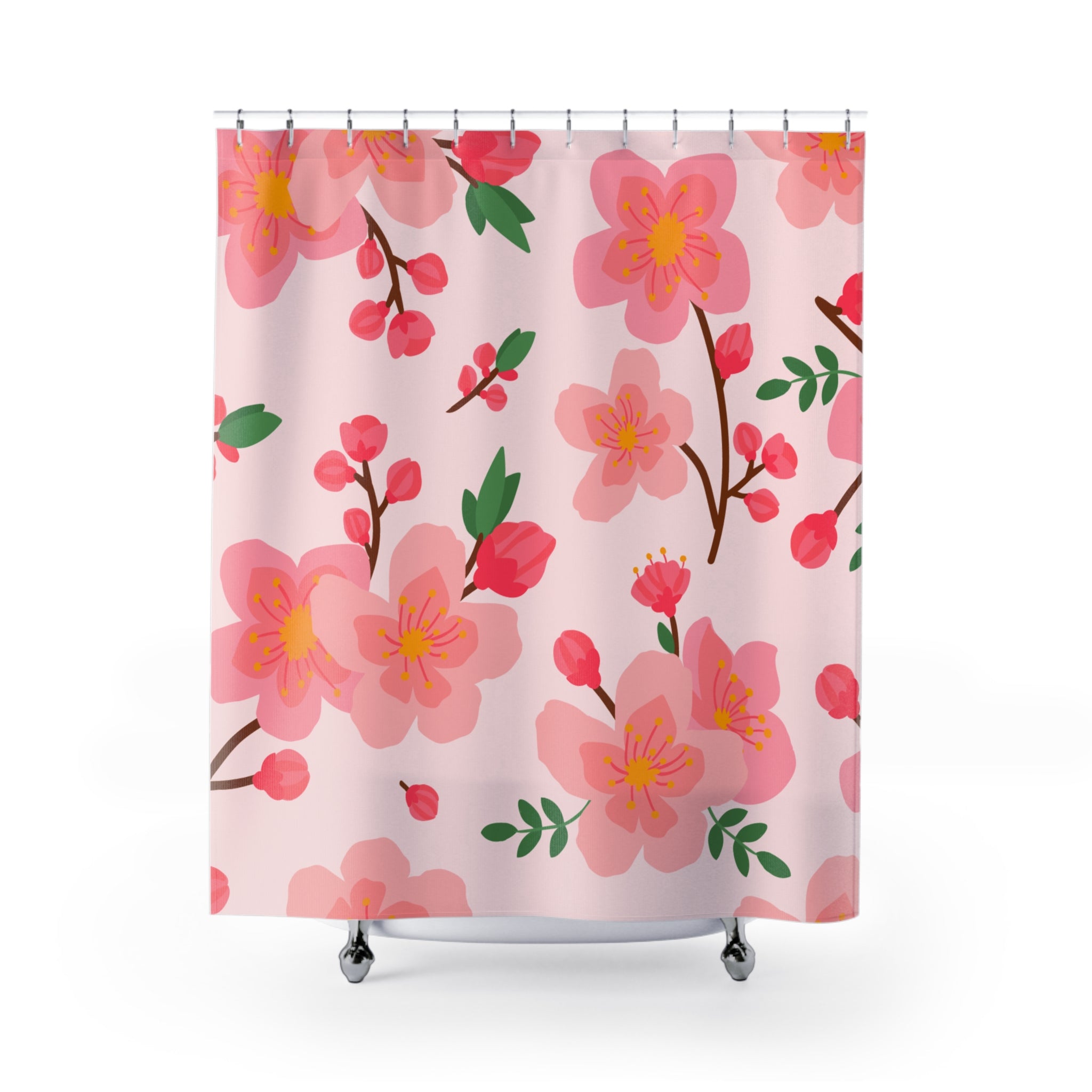 Plum Blossom Floral Shower Curtain