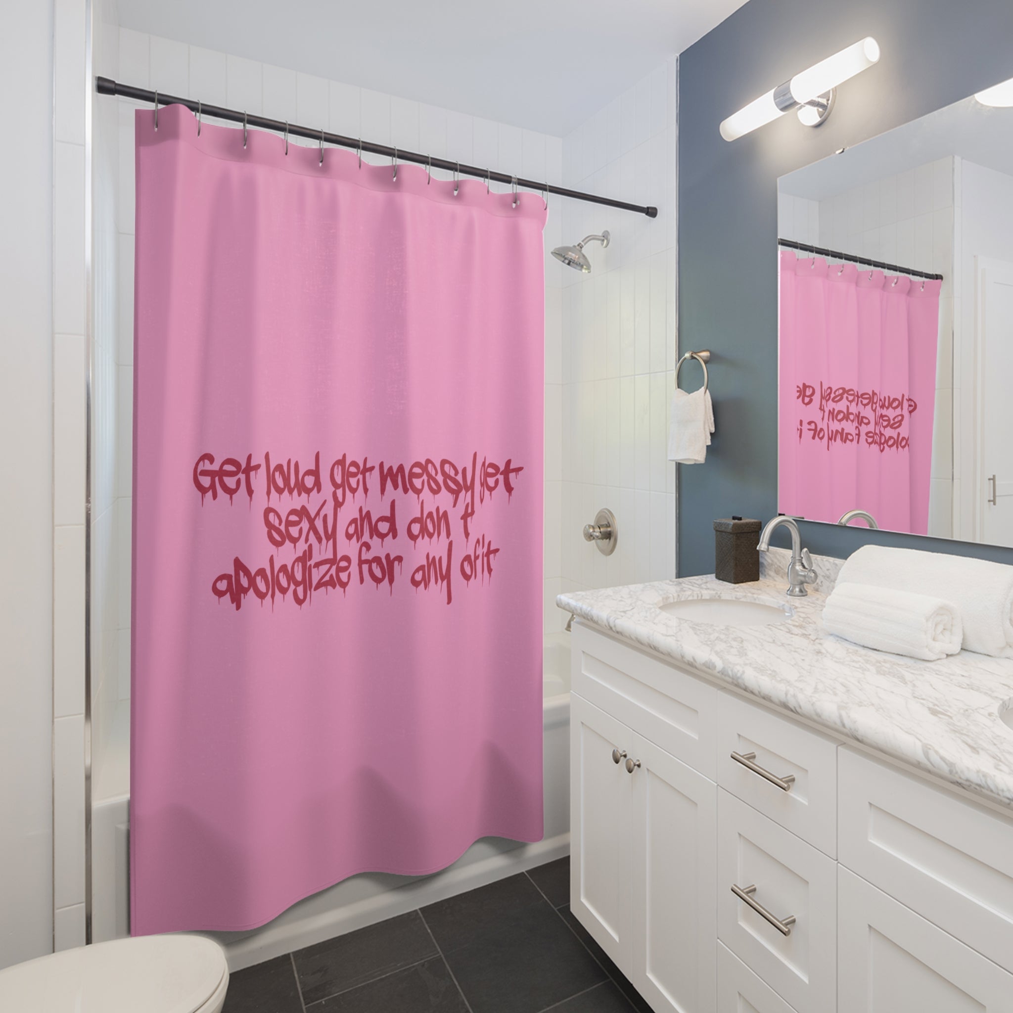 Get Loud, Get Messy, Perfect for Vibrant Bathrooms Shower Curtain