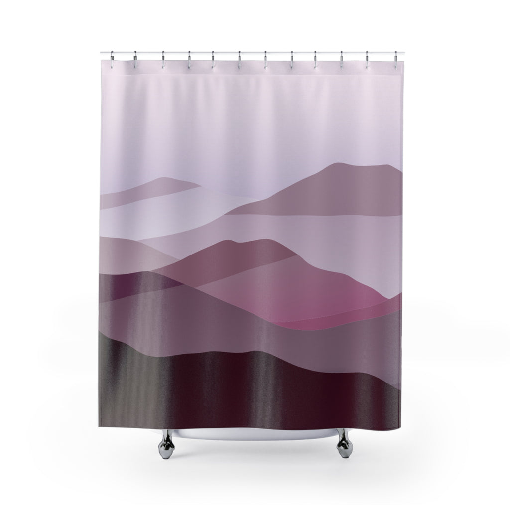 Serene Gradient Mountain Shower Curtain | Minimalist Bathroom Decor, Home Styling, Modern Wall Art, Gift for Her, Spa Vibes