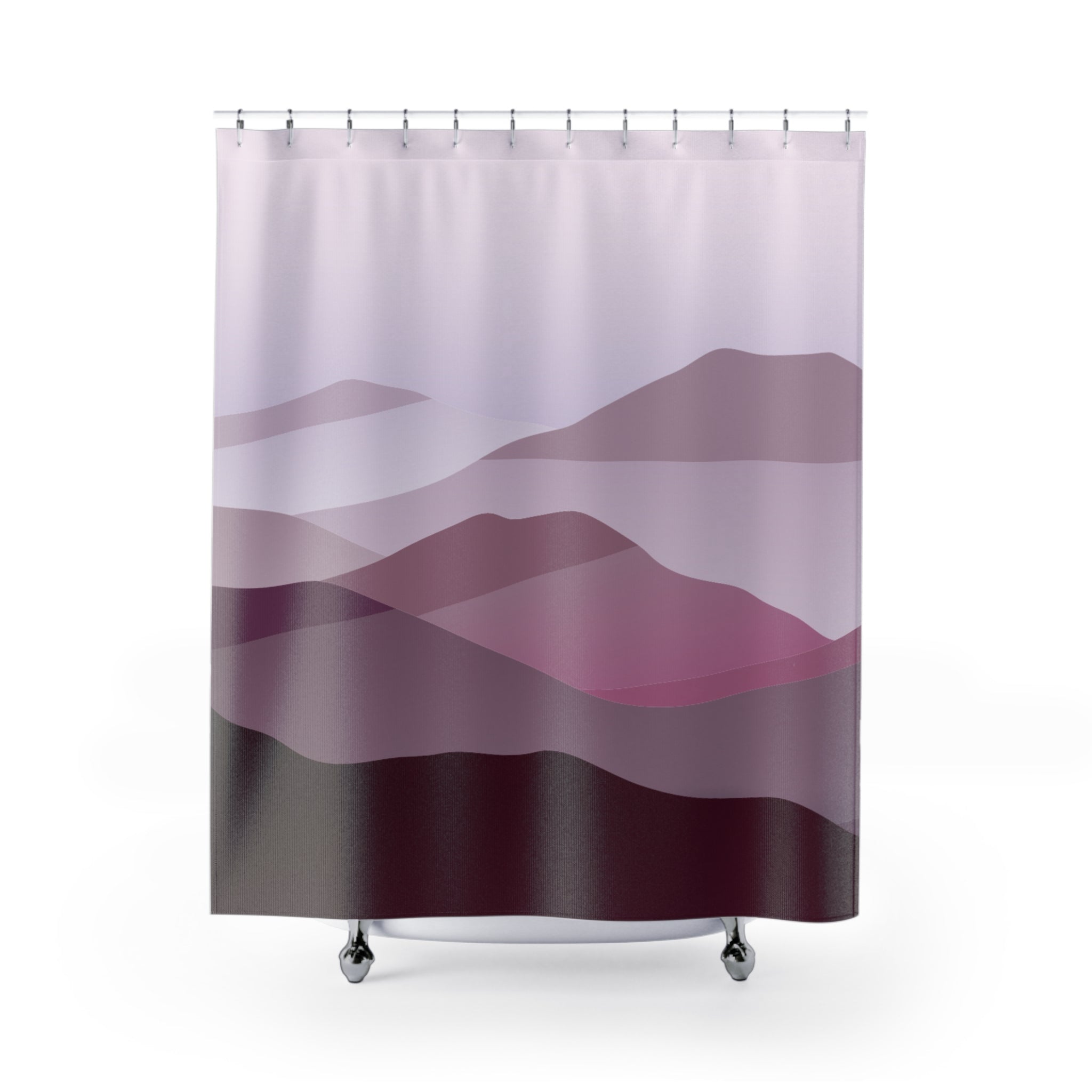 Serene Gradient Mountain Shower Curtain | Minimalist Bathroom Decor, Home Styling, Modern Wall Art, Gift for Her, Spa Vibes