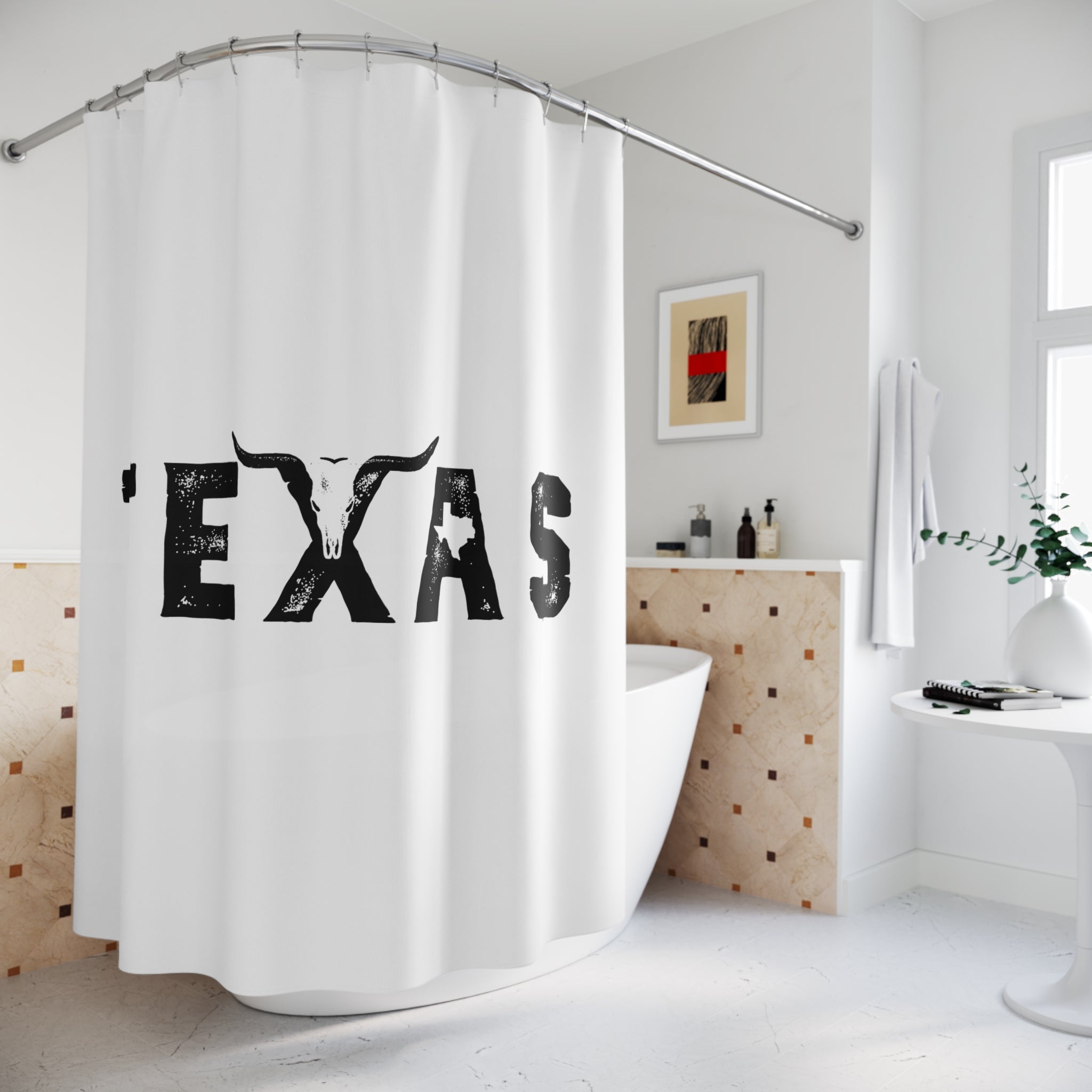 Big as Texas Themed Shower Curtain, Rustic Home Decor, Western Bathroom, Gift for Texas Lovers, Unique Bathroom Accessories