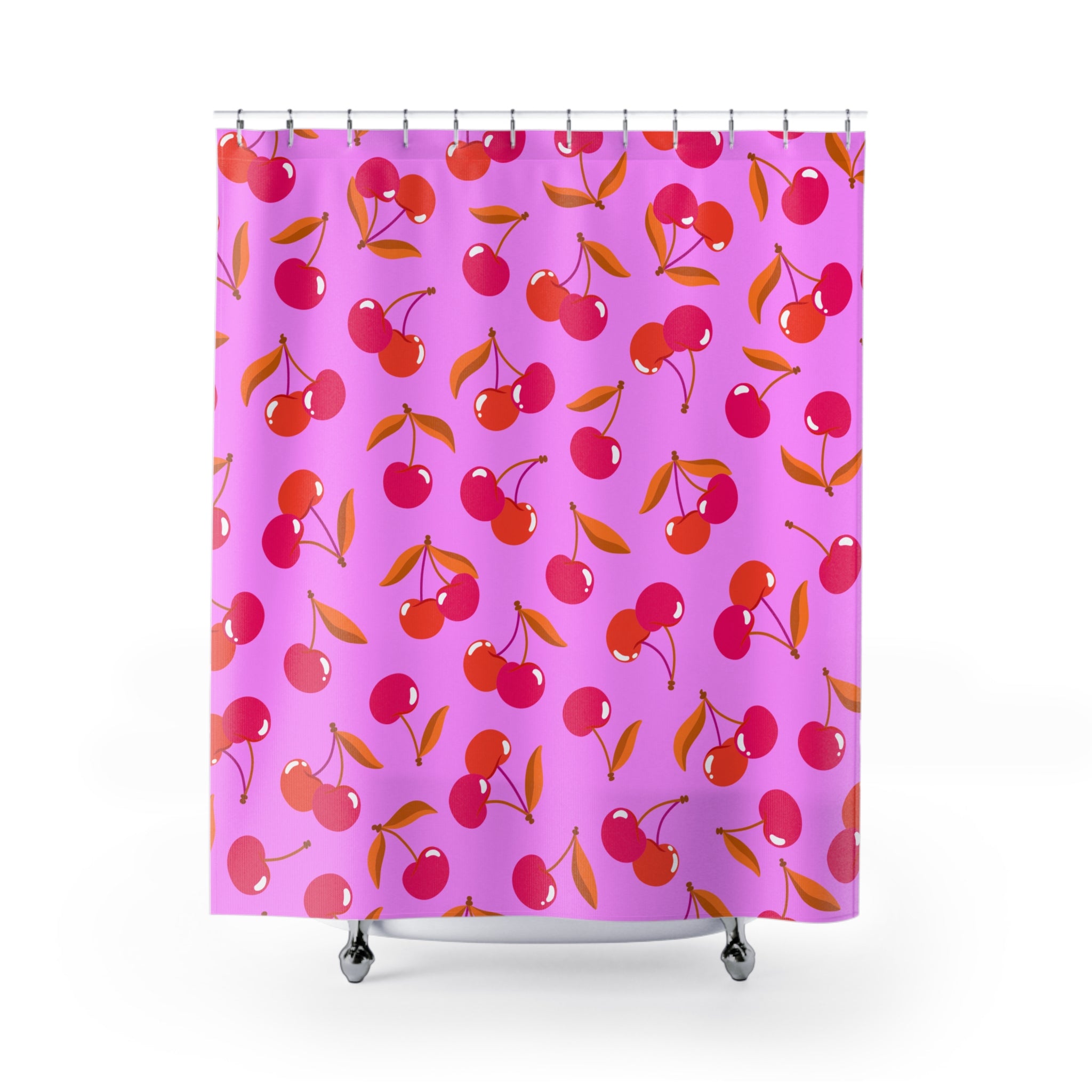 Charming Pink Cherry Shower Curtain