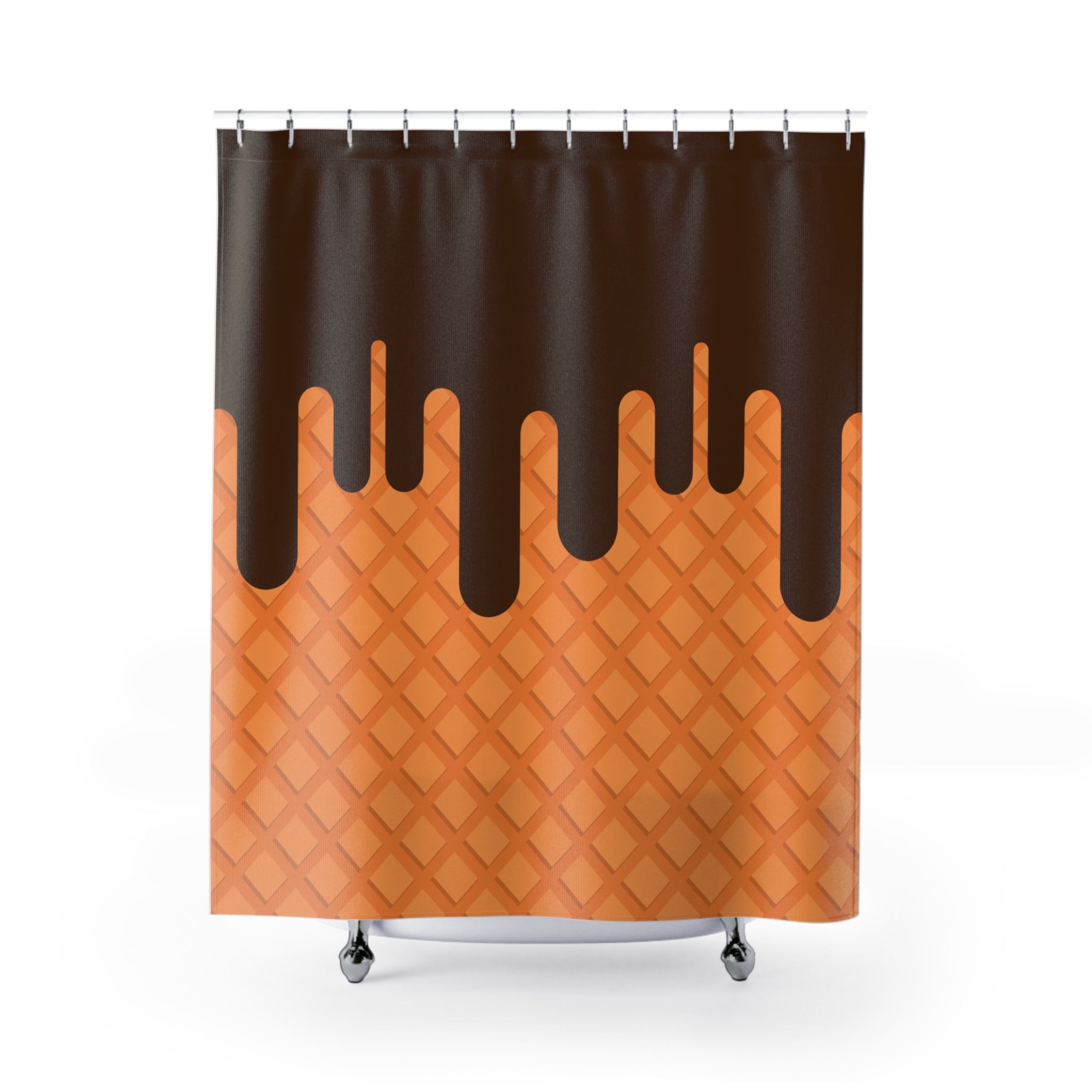 Chocolate Drizzle Ice Cream Shower Curtain, Fun Bathroom Decor, Modern Art, Gifts for Bakers, Kitchen Theme, Unique Home Accessory