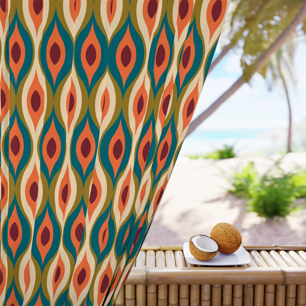 Retro Shaped Boho Pattern Blackout Window Curtain