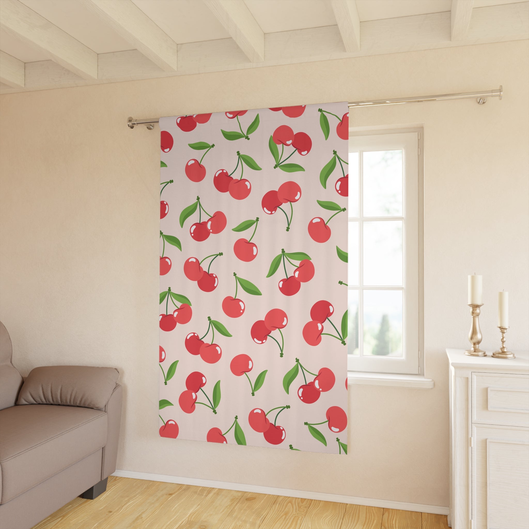 Charmin Cherry Naturalish Pattern Blackout Window Curtain