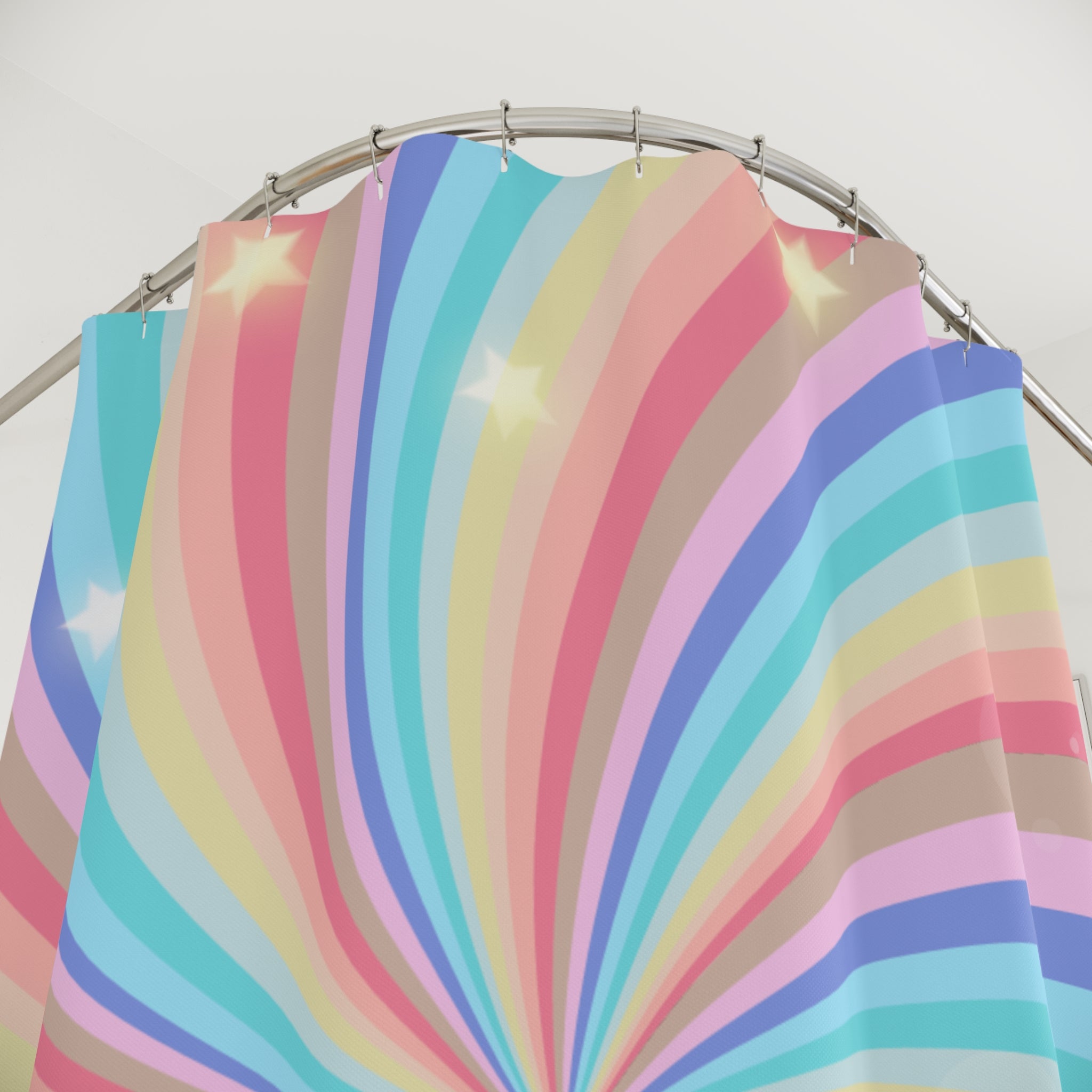 Colorful Unicorn Swirl Shower Curtain, Vibrant Bathroom Decor, Fun Home Accessories, Boho Style Curtain, Gift for Kids, Rainbow Vibes