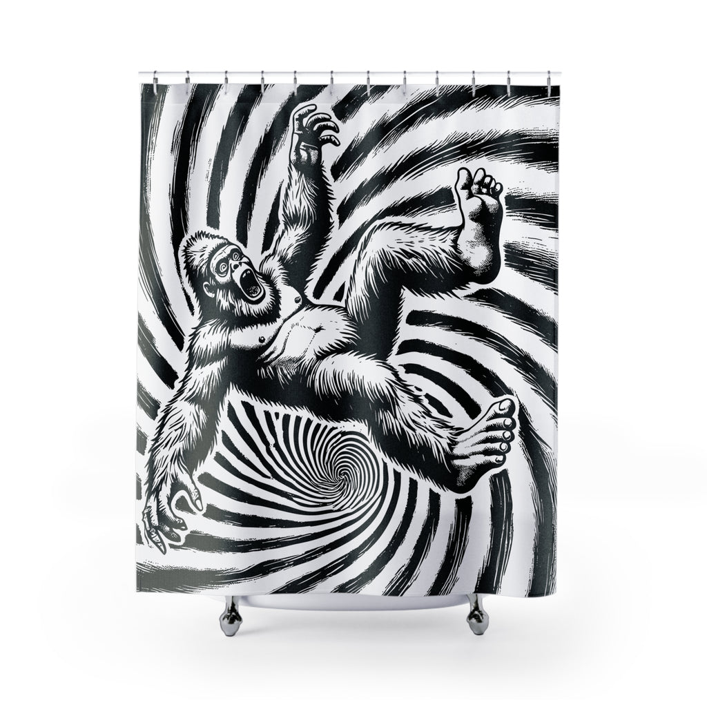 Whimsical Sasquatch Through Time Shower Curtain