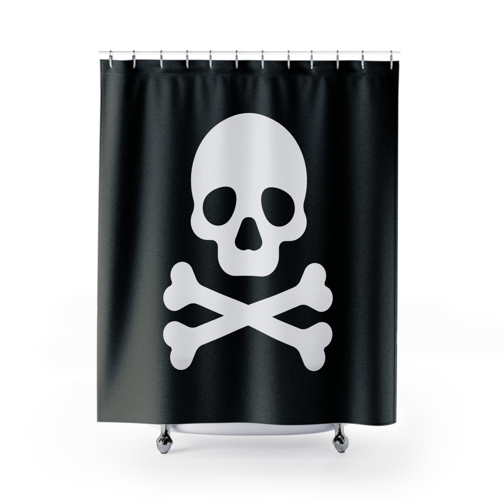 Skull & Bones Shower Curtain | Gothic Bathroom Decor, Halloween Home Accents, Pirate Theme, Spooky Vibes, Unique Gift