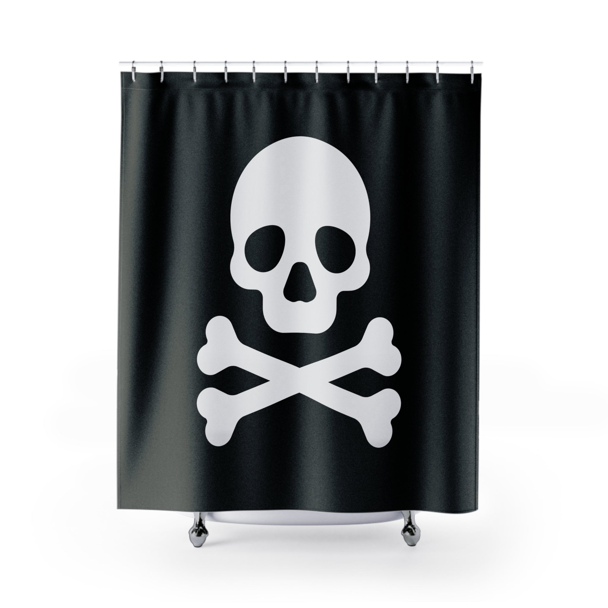 Skull & Bones Shower Curtain | Gothic Bathroom Decor, Halloween Home Accents, Pirate Theme, Spooky Vibes, Unique Gift