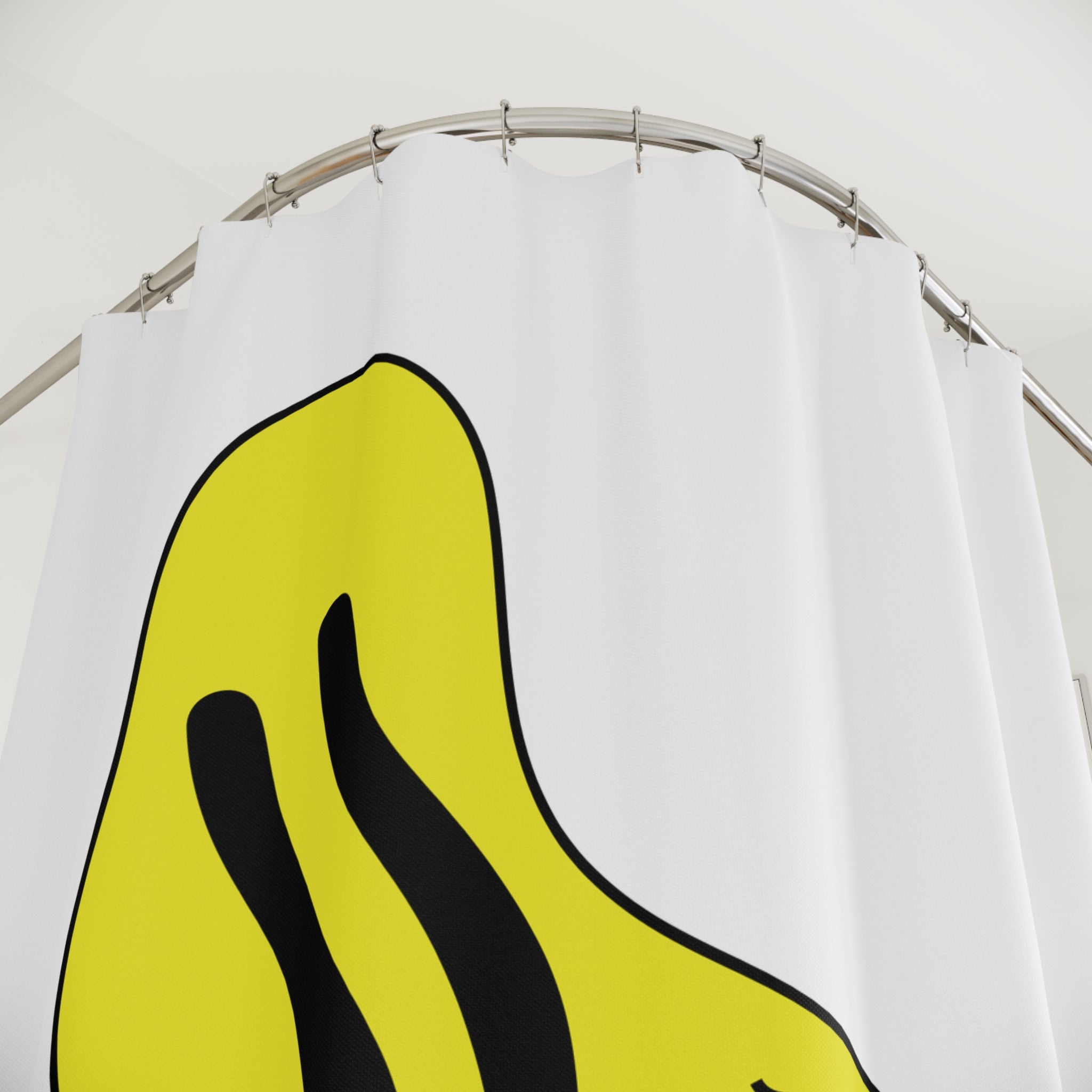 Playful Yellow Blob Shower Curtain, Fun Bathroom Decor, Quirky Gift, Cute Home Accessories, Kids' Bathroom Ideas