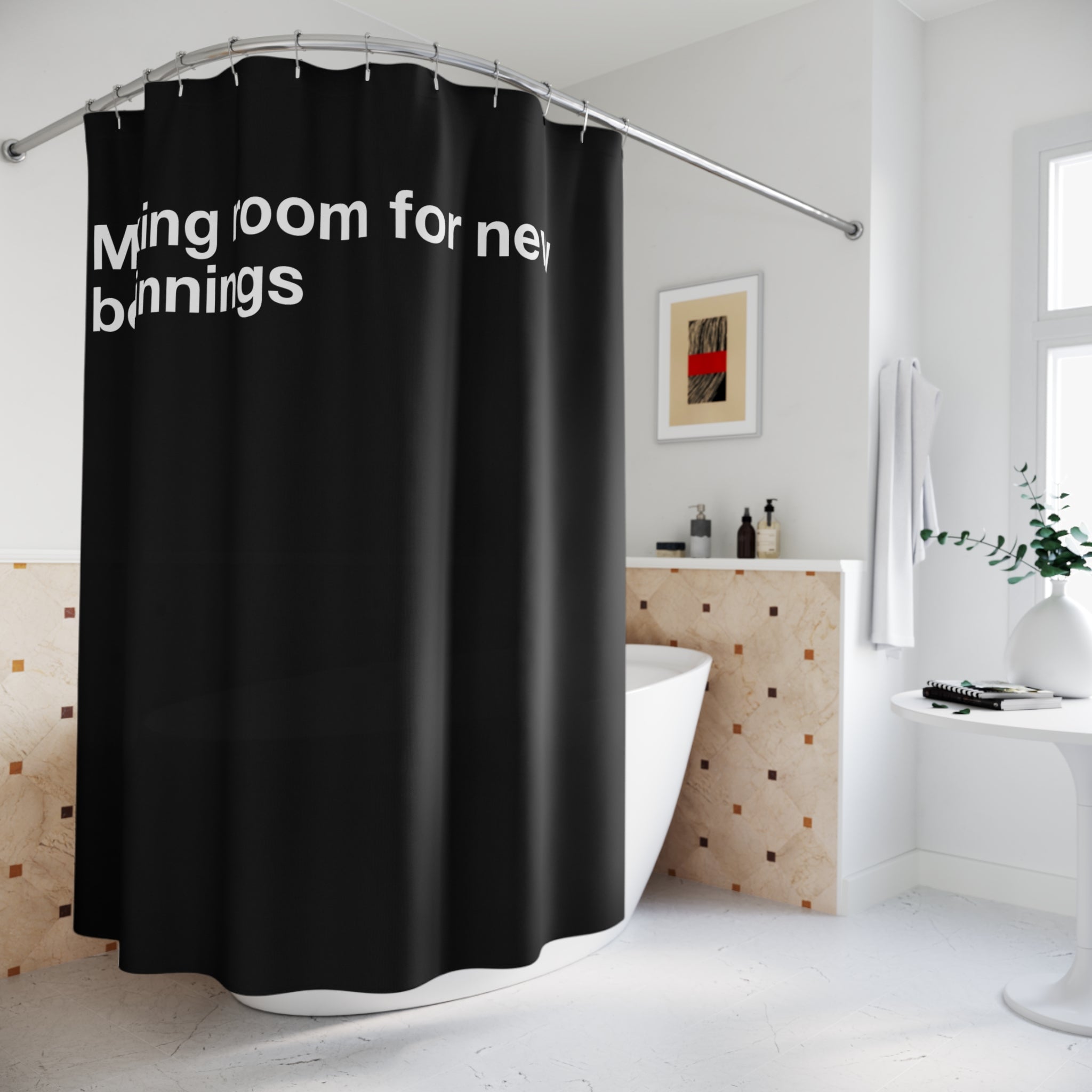 New Beggings Toilet Quote Shower Curtain