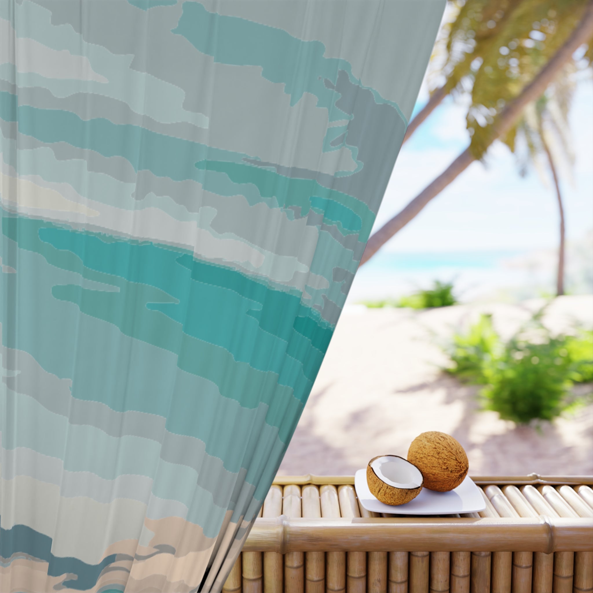 Uncanny Valley Coastal Blackout Window Curtain