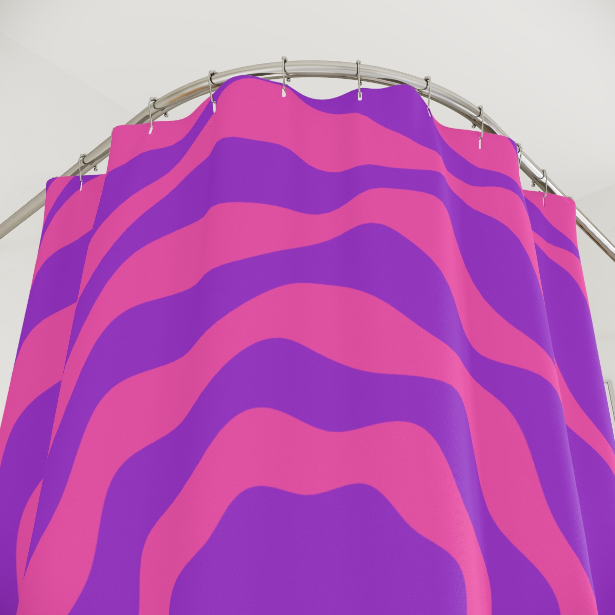 Vibrant Wavy Pink and Purple Shower Curtain, Colorful Bathroom Decor, Modern Home Accessories, Unique Gift for Her, Fun Bathroom Upgrade