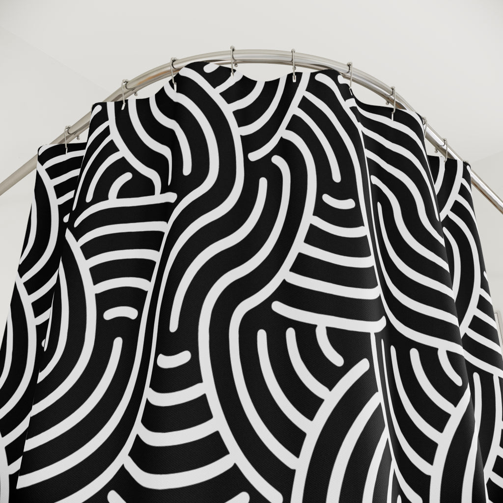 No Rules Black & White Shower Curtain