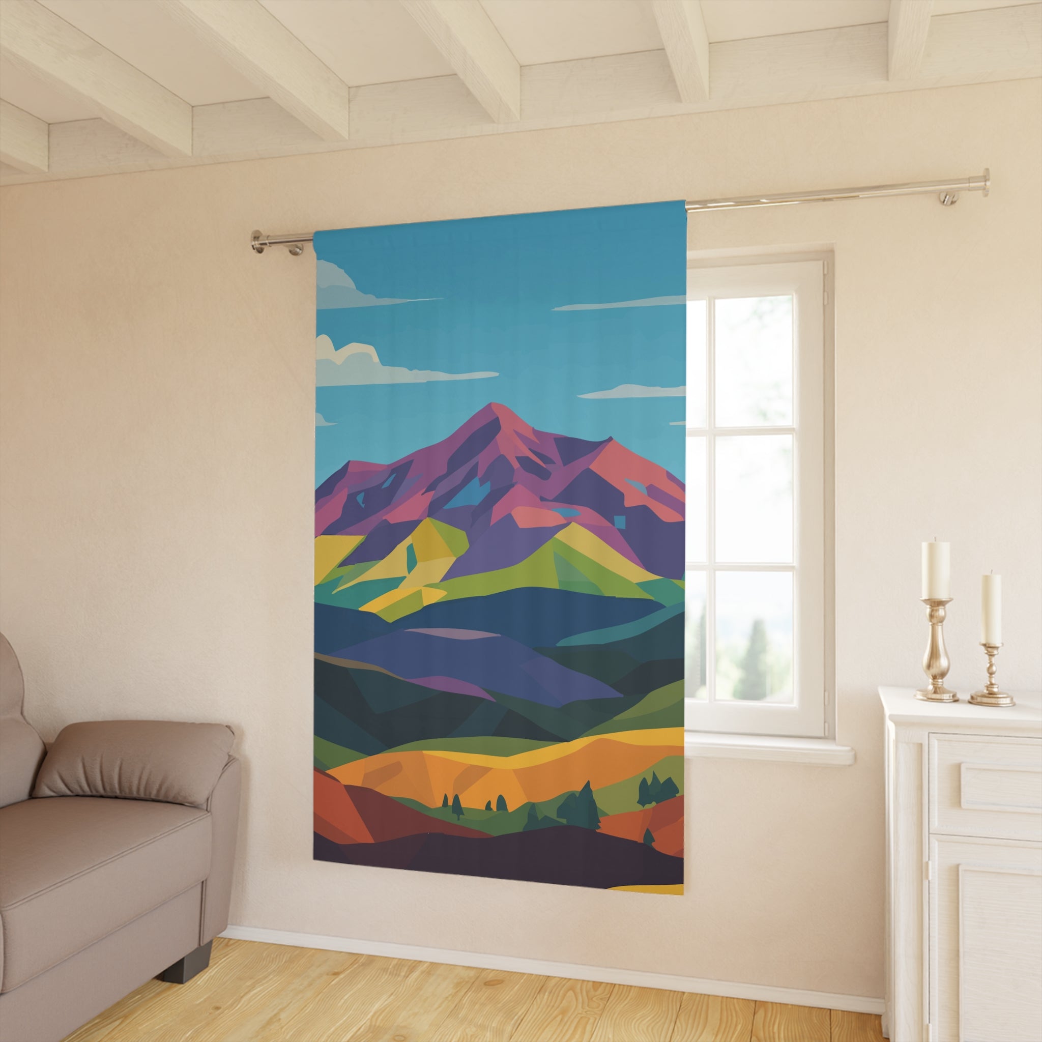 Colorados Home Colorful Mountain Love Blackout Window Curtain