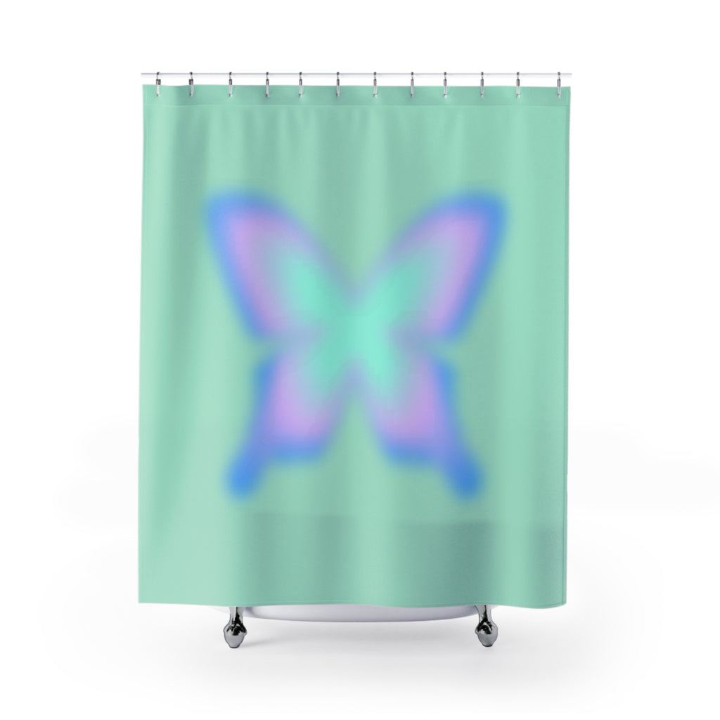 Dreamy Aura Butterfly Shower Curtain, Bohemian Home Decor, Pastel Bathroom Accessories, Unique Gift for Her, Modern Bathroom Essentials