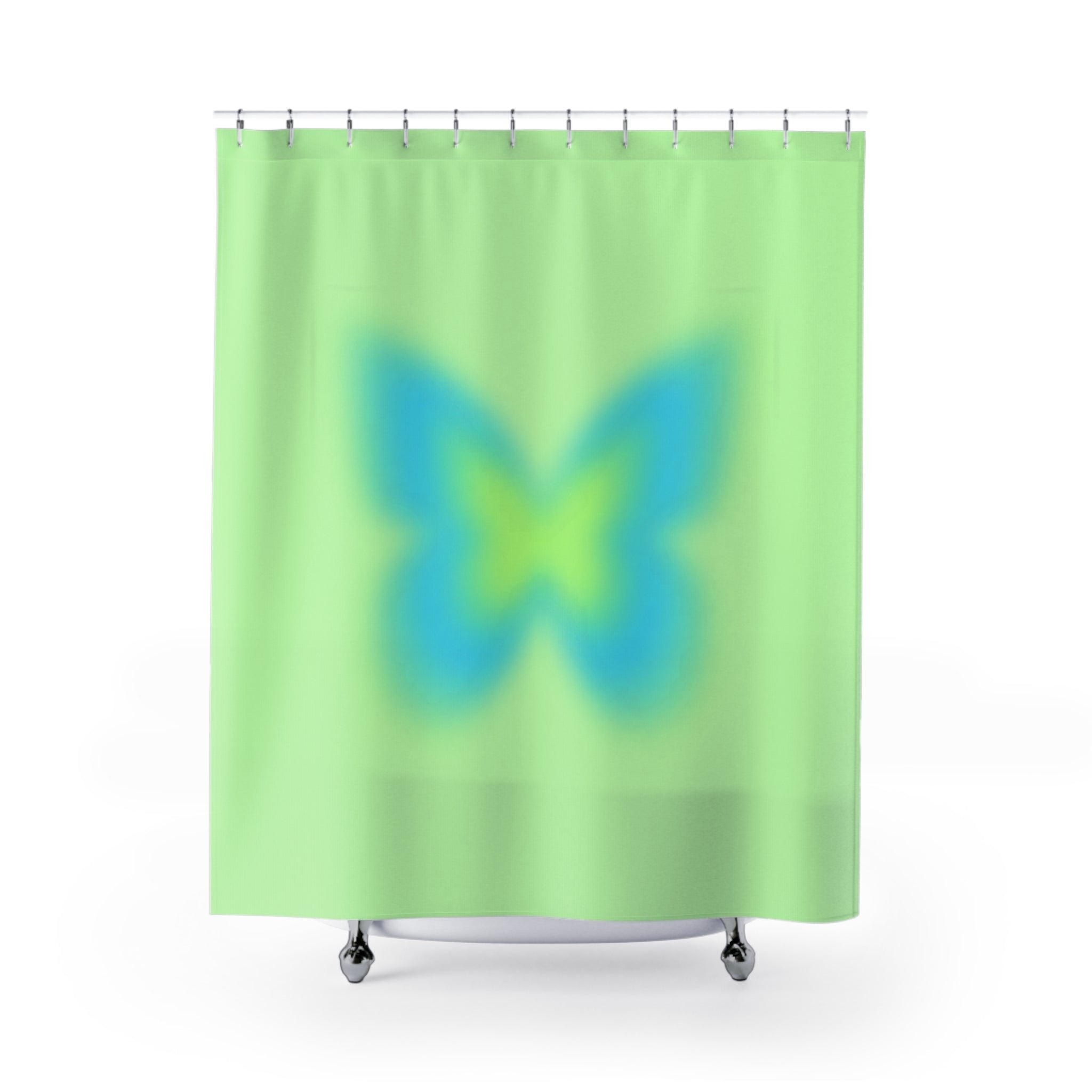 Colorful Aura Butterfly Shower Curtain, Vibrant Bathroom Decor, Nature-Inspired Home Accessory, Eco-Friendly Bathroom Gift, Spring & Summer Vibe