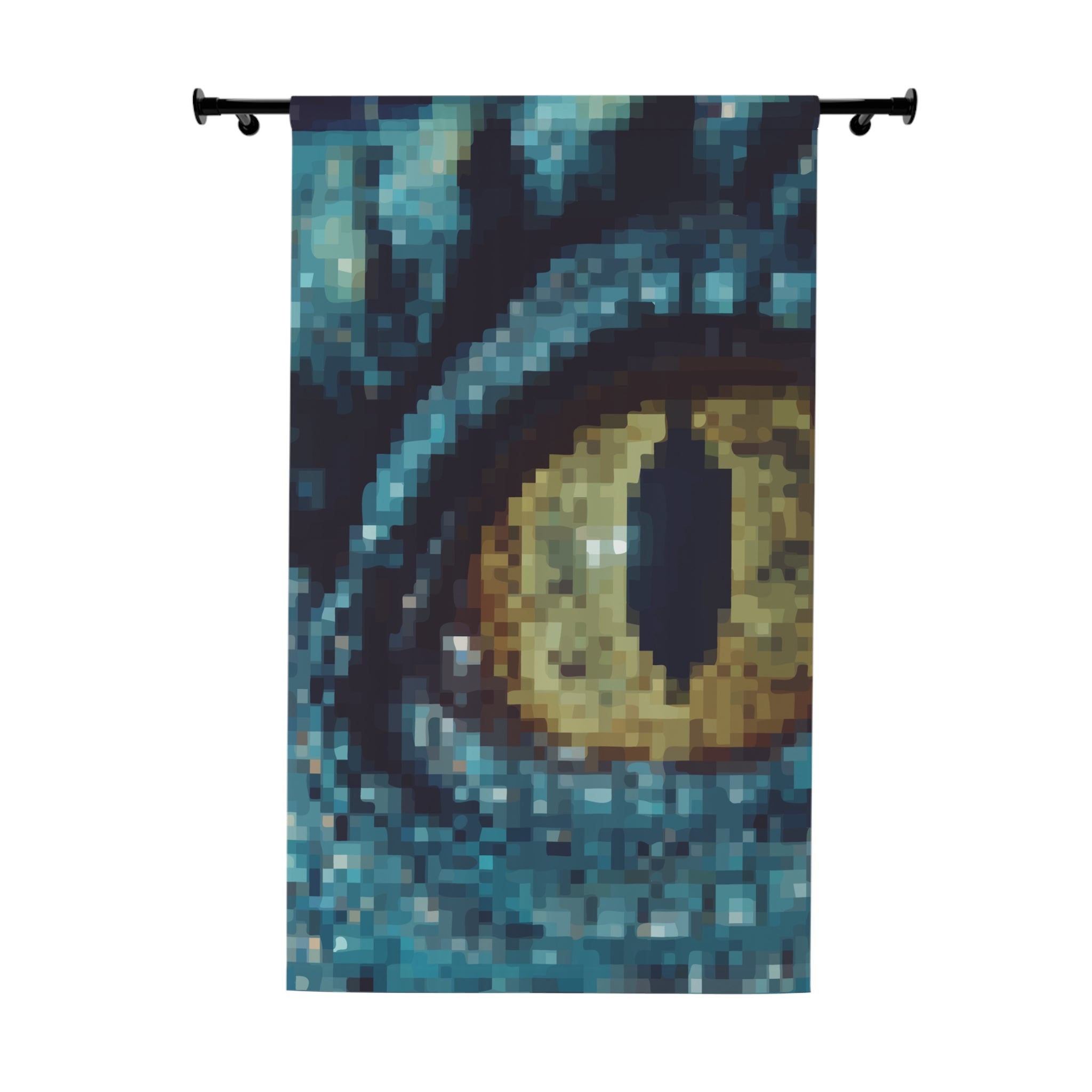 Pixelated Dragon Big Giant Eye Blackout Window Curtain