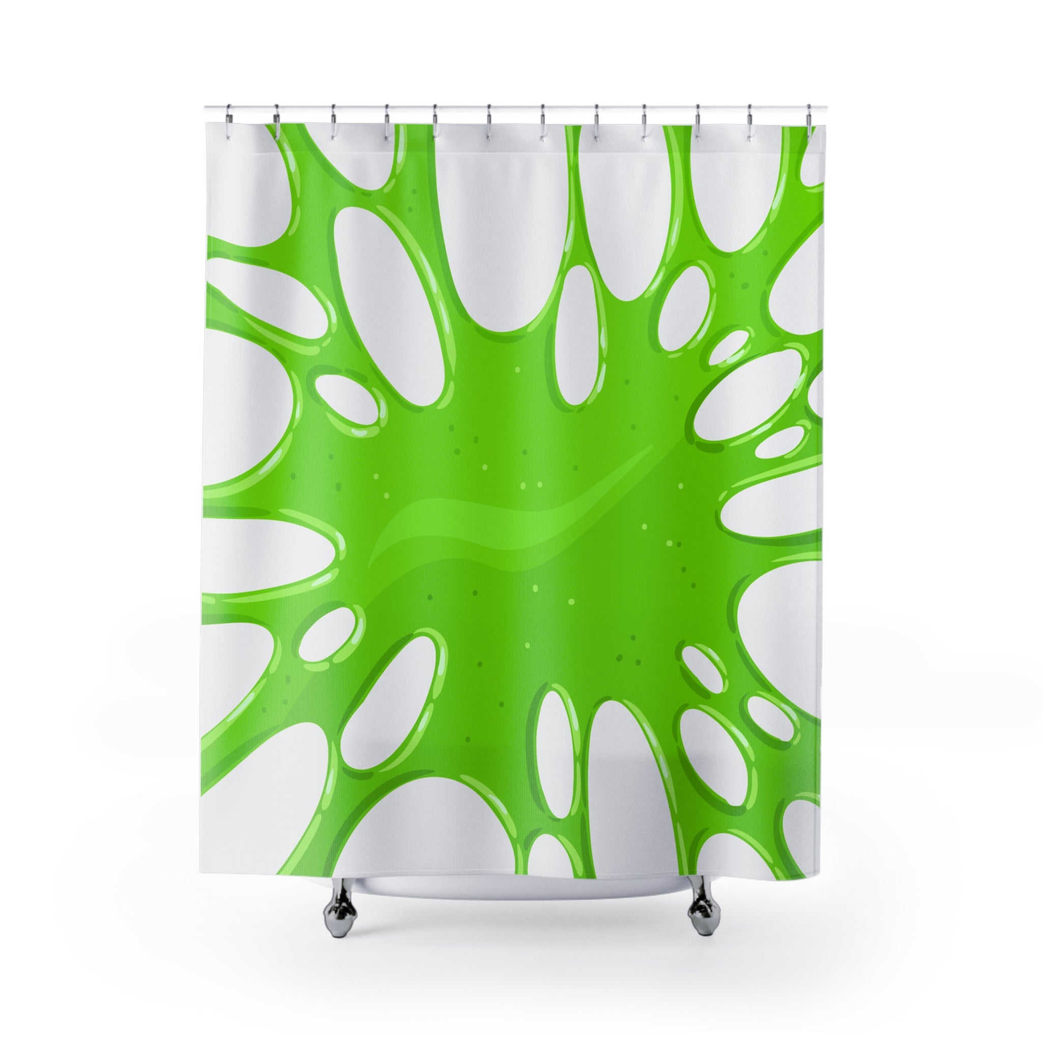 Vibrant Green Slimy Splash Shower Curtain