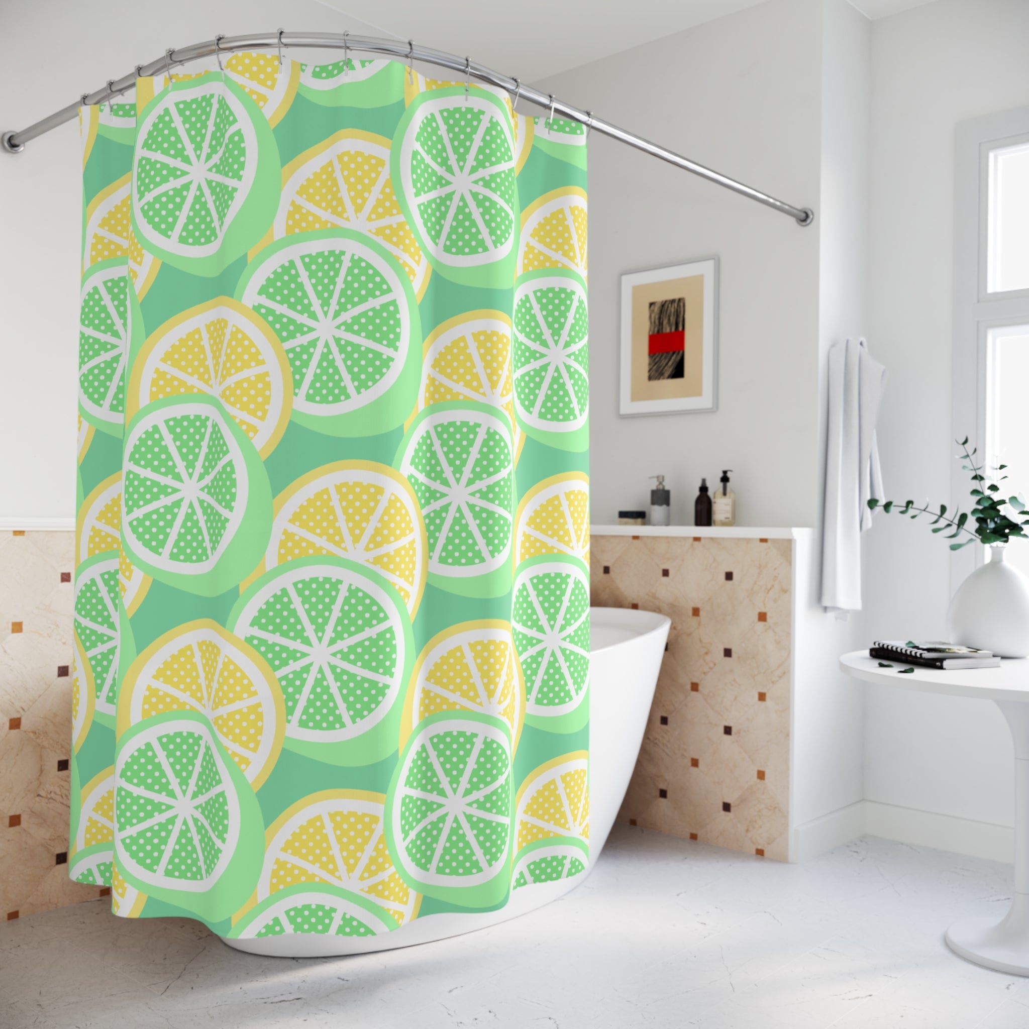 Lemon-Limy Pattern Shower Curtain