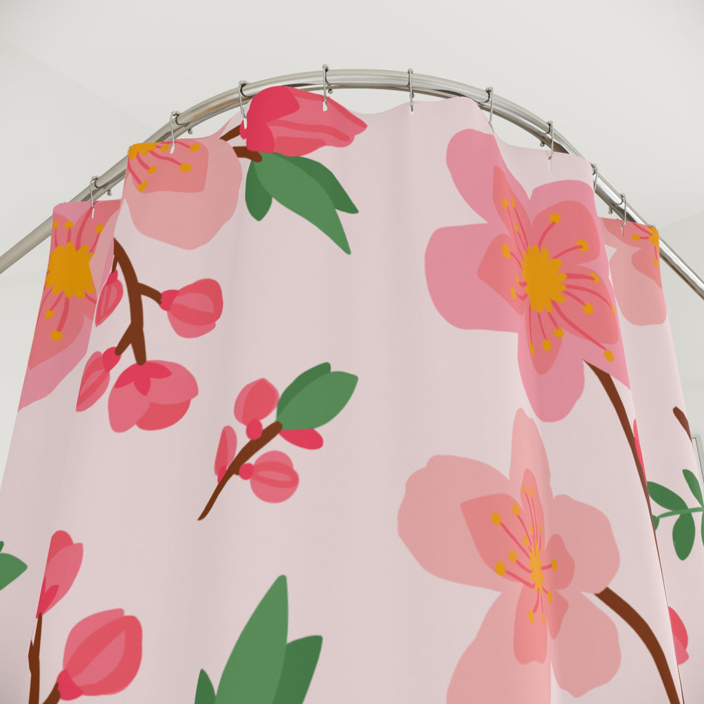 Plum Blossom Floral Shower Curtain