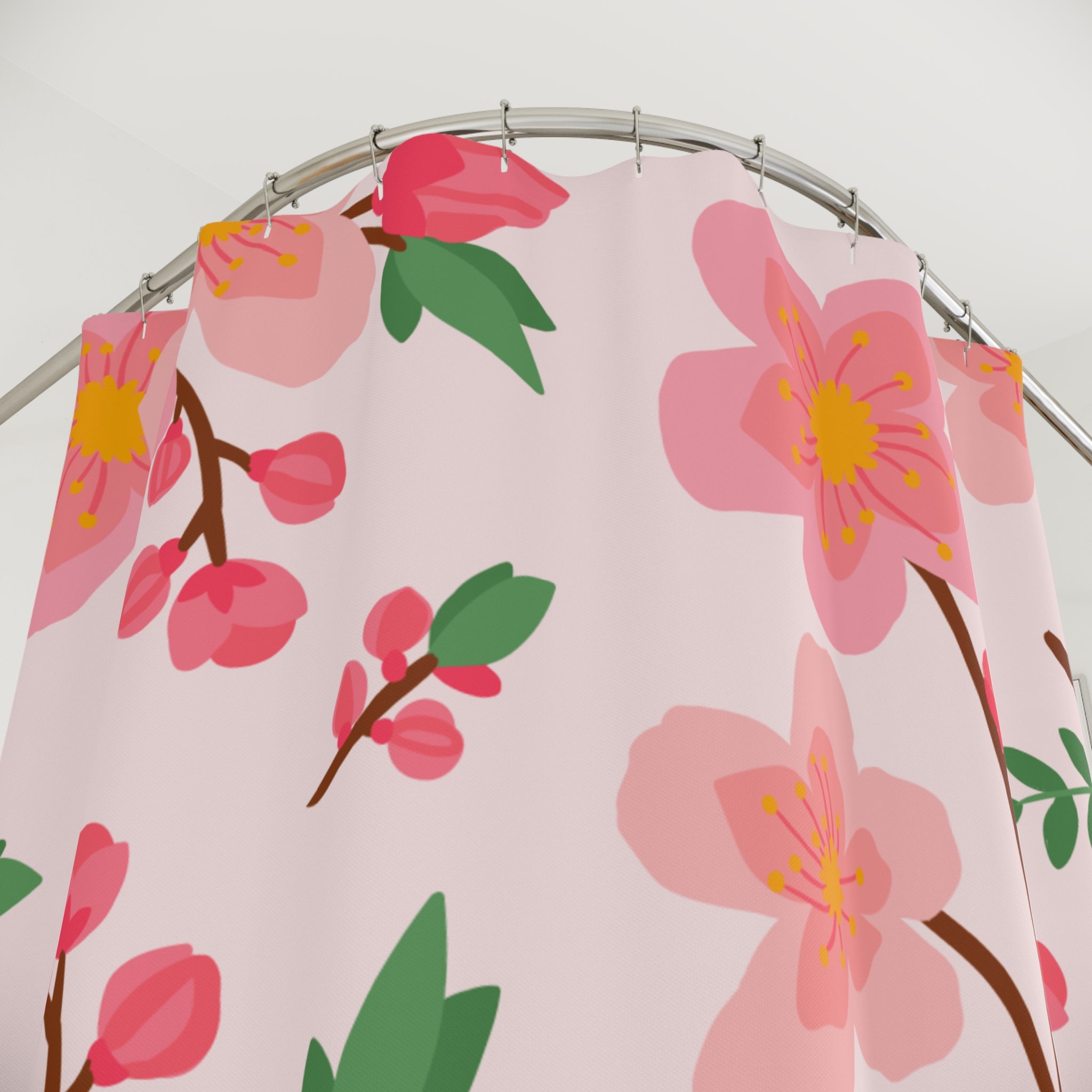 Plum Blossom Floral Shower Curtain