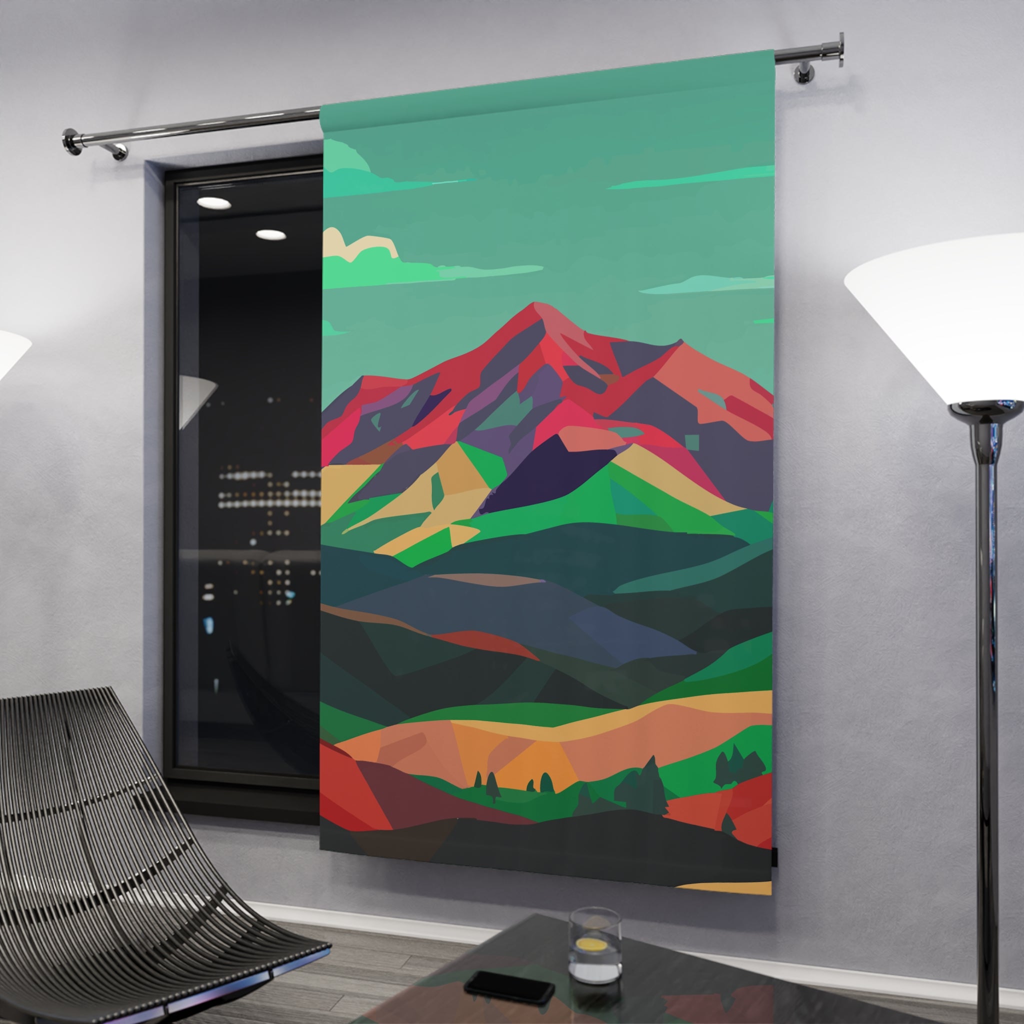 Colorados Home Greenish Mountain Love Blackout Window Curtain