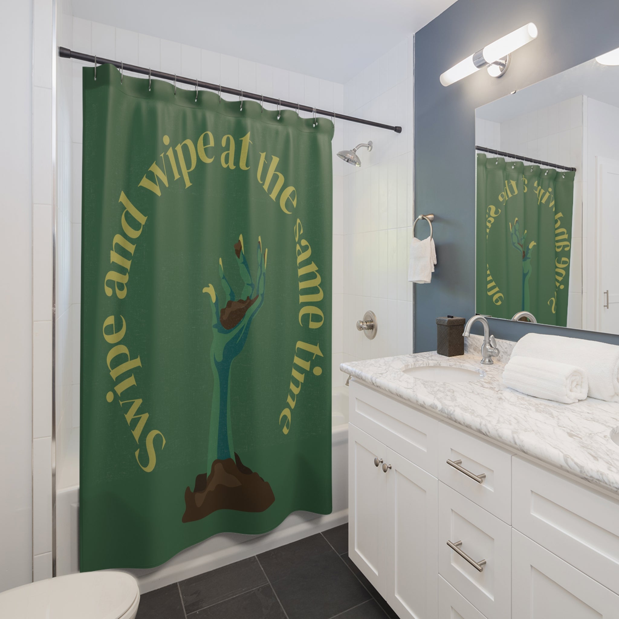 Quirky Zombie Hand Shower Curtain, Fun Bathroom Decor, Halloween Home Accessories, Gift for Teens, Whimsical Shower Curtain