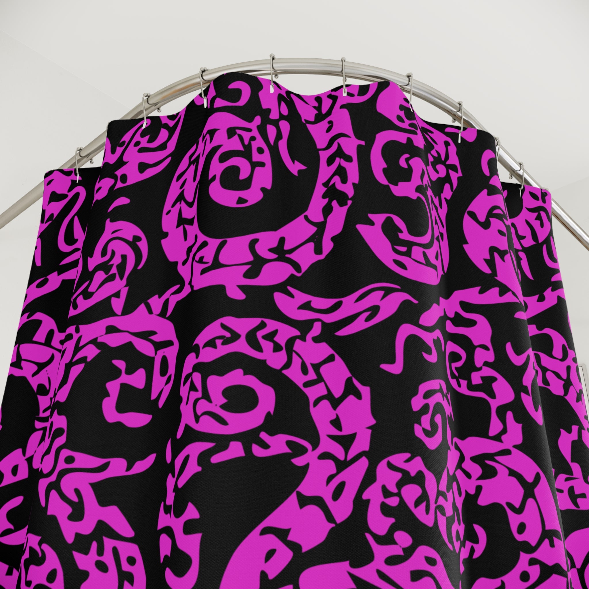 A Little Pink Snaky Patterned Shower Curtain