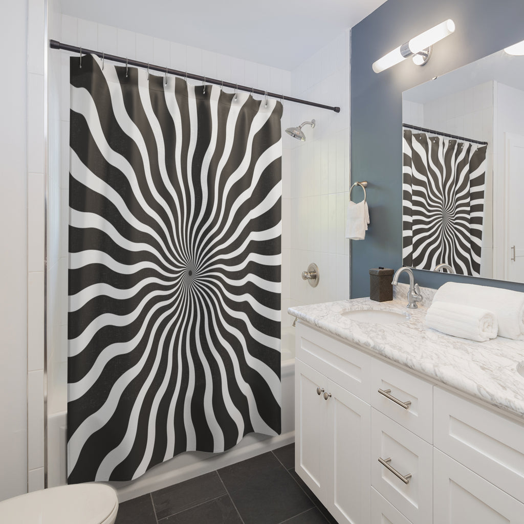 Hypnotic Swirl Shower Curtain for Boho Bathrooms, Modern Decor, Unique Gift for Housewarming, Spa Retreat, or Holiday